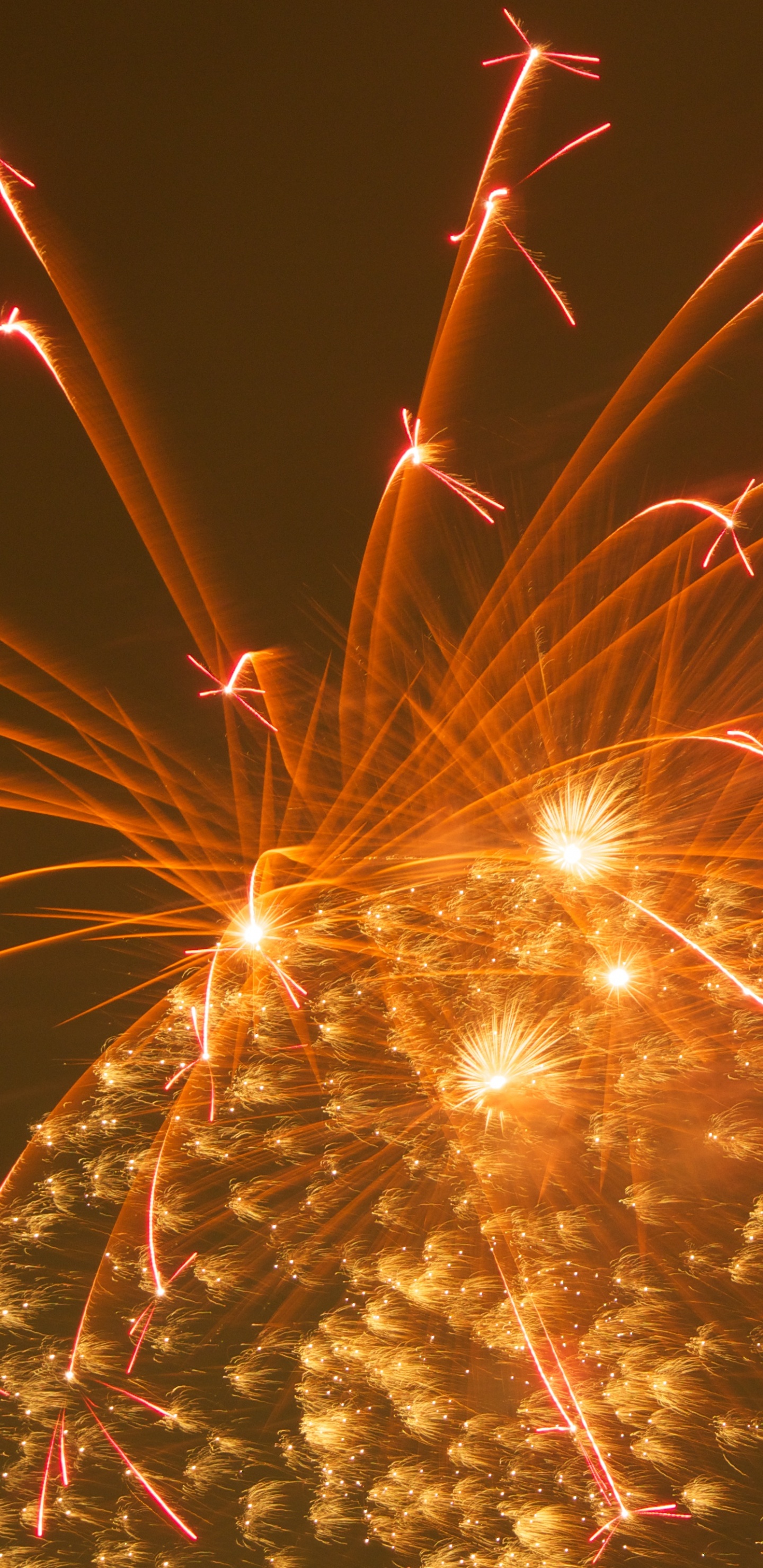 Fireworks, Salute, Party, New Years Day, Night. Wallpaper in 1440x2960 Resolution