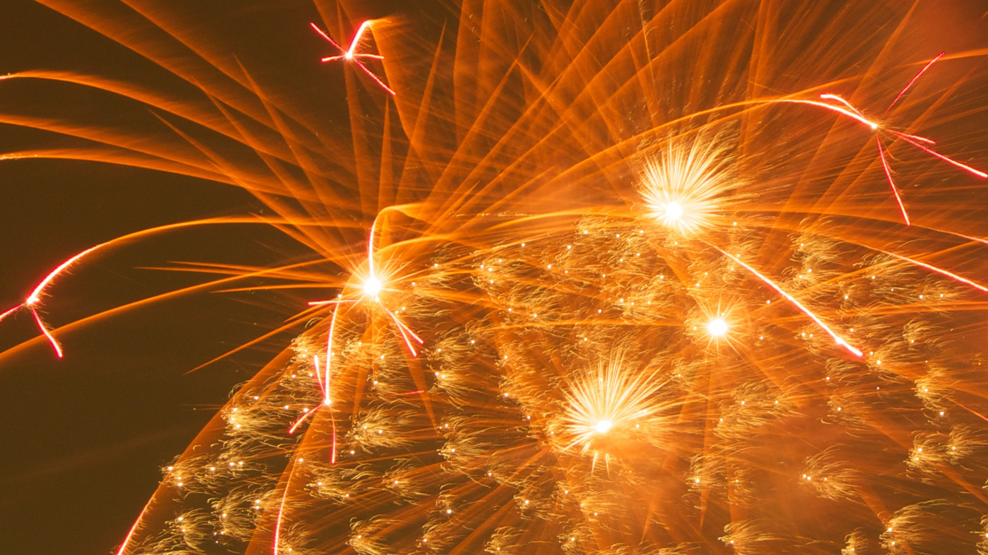Fireworks, Salute, Party, New Years Day, Night. Wallpaper in 1920x1080 Resolution