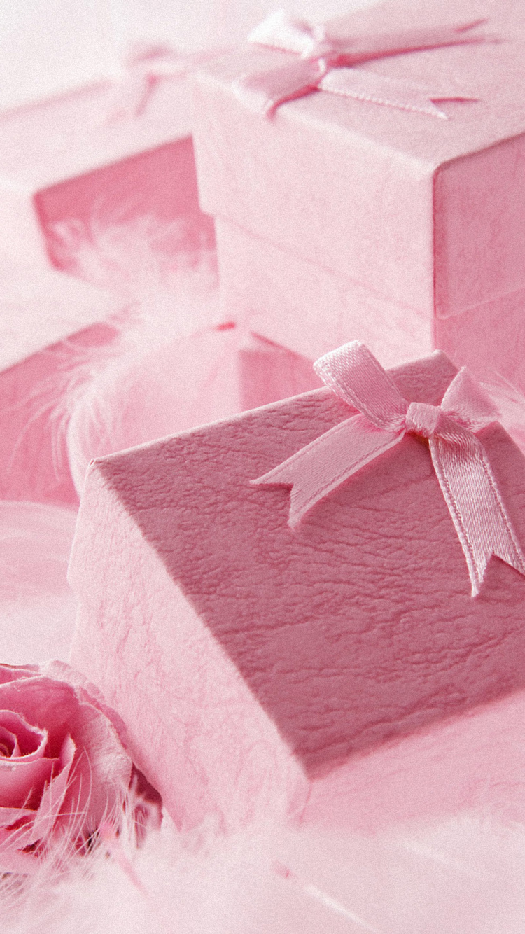 礼物, 粉红色, 礼品包装, 党忙, 婚礼厚待 壁纸 750x1334 允许