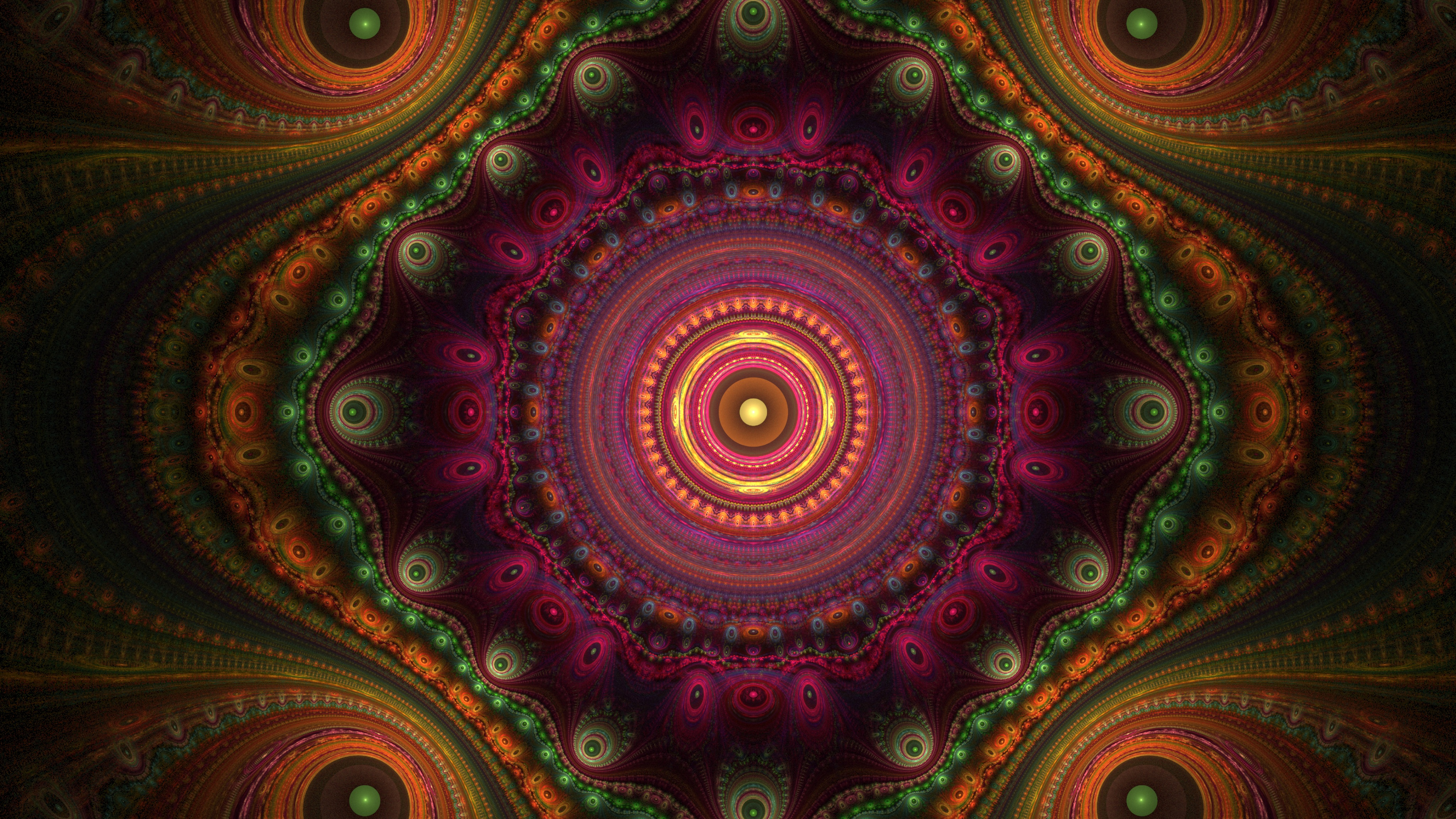 万花筒, 分形, 分形技术, 迷幻术, 艺术 壁纸 3840x2160 允许