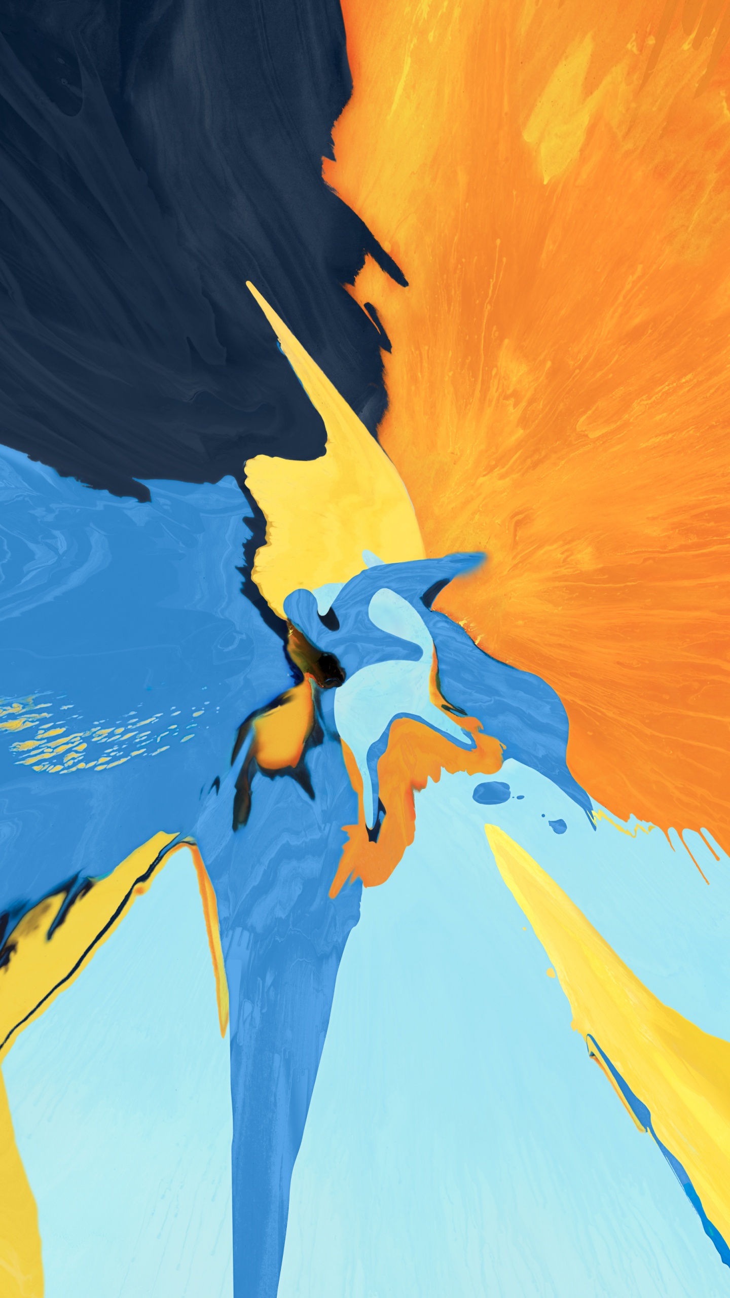 Blue Yellow and Black Bird Painting. Wallpaper in 1440x2560 Resolution