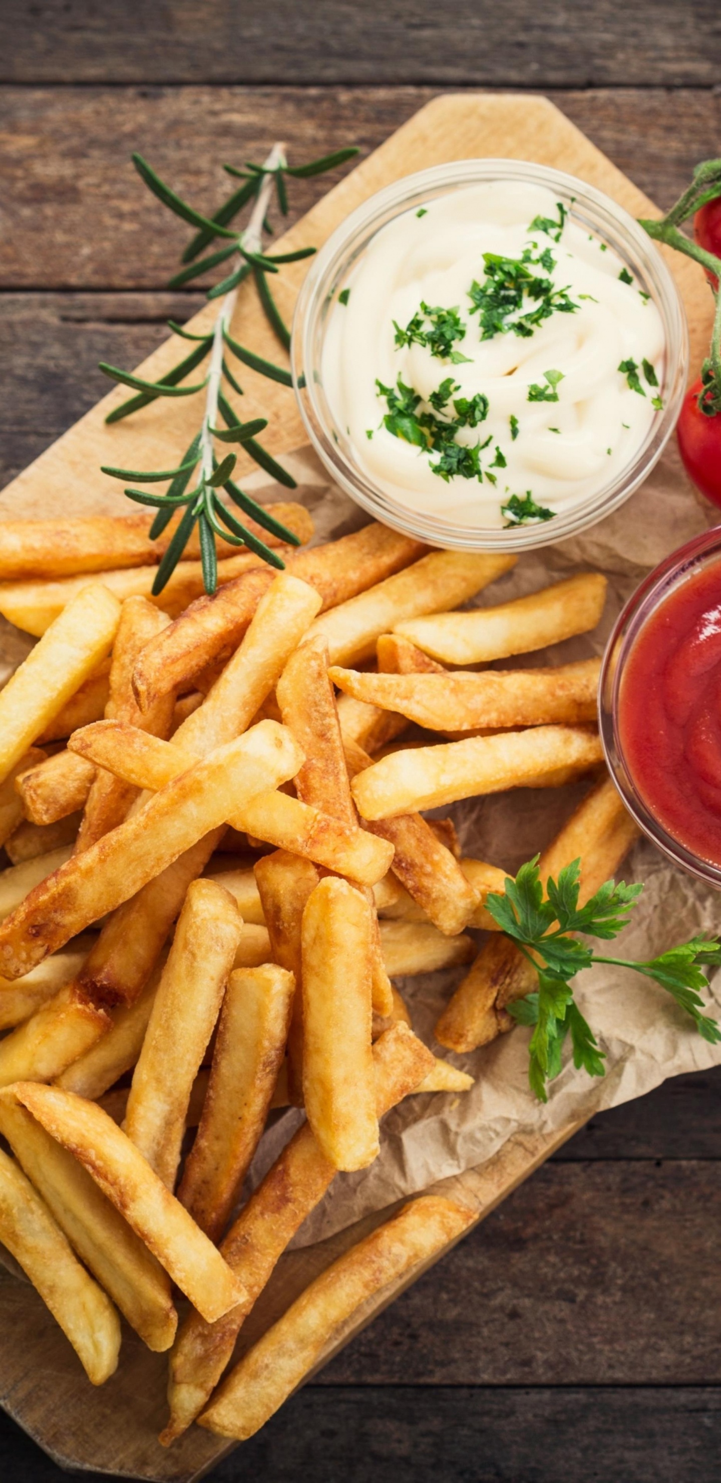 French Fries, Burger, French Fries Ketchup, Frying, Potato. Wallpaper in 1440x2960 Resolution