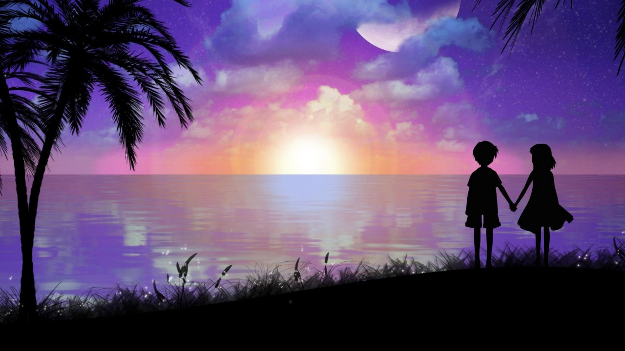 Silhouette Einer Person, Die Während Des Sonnenuntergangs in Der Nähe Eines Gewässers Steht. Wallpaper in 1280x720 Resolution