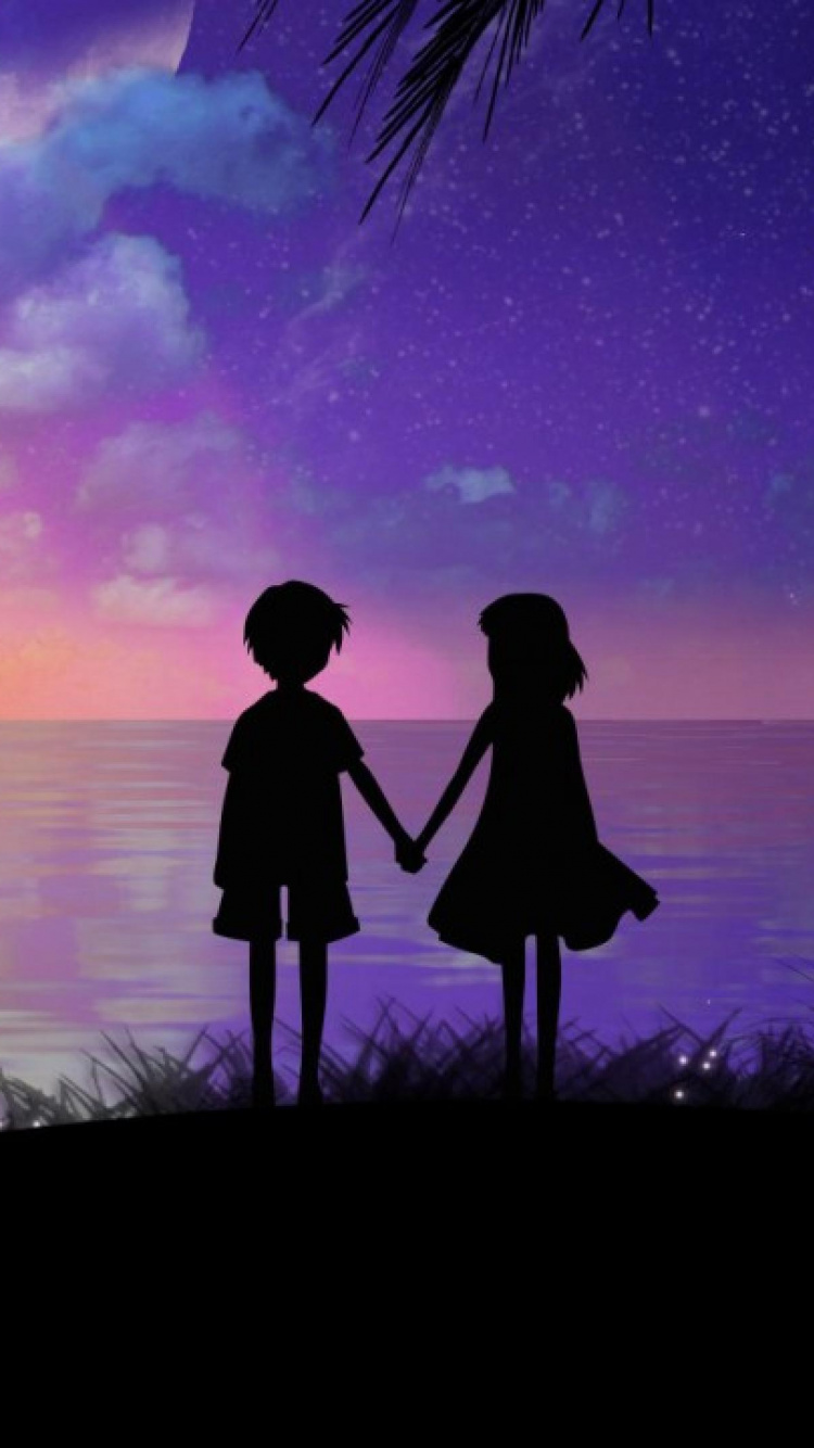 Silhouette of Person Standing Near Body of Water During Sunset. Wallpaper in 750x1334 Resolution