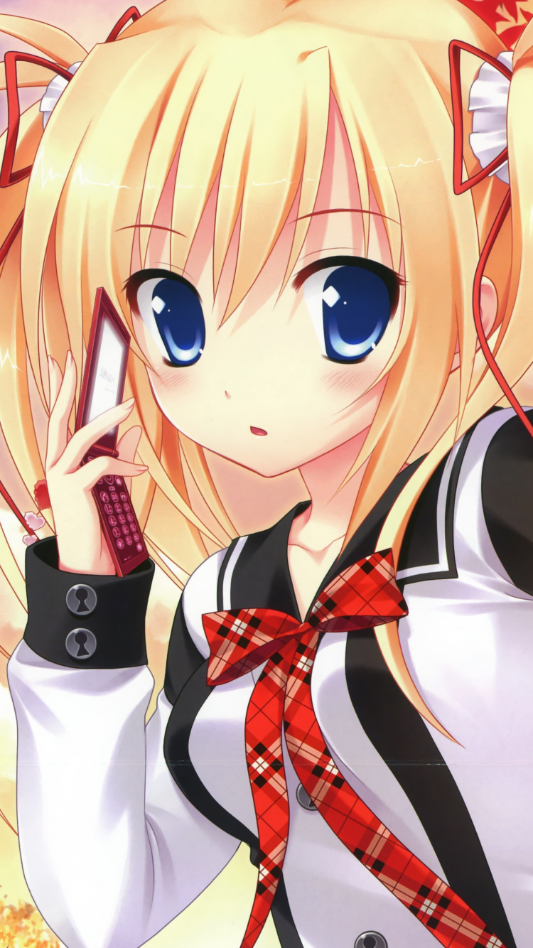 Anime-Charakter Mit Blonden Haaren. Wallpaper in 750x1334 Resolution