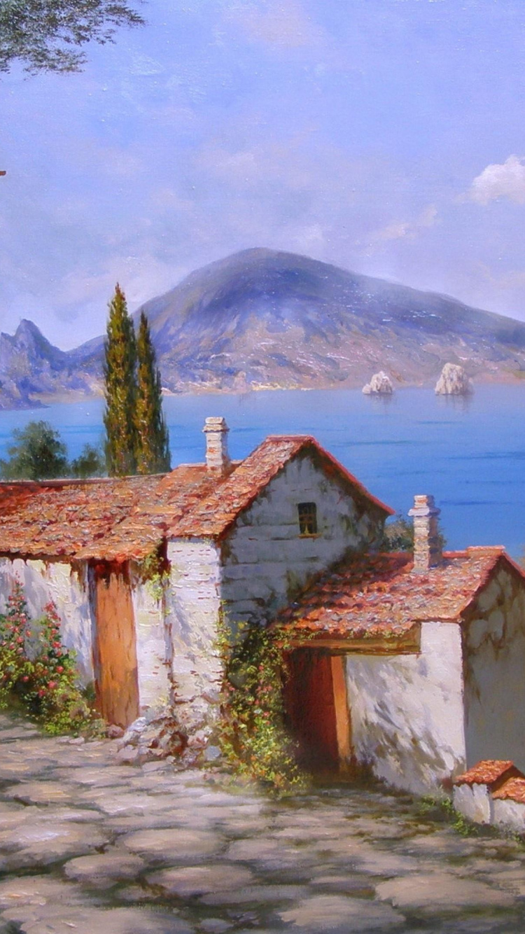 性质, 风景画, 自然景观, 的房子, 山村 壁纸 750x1334 允许