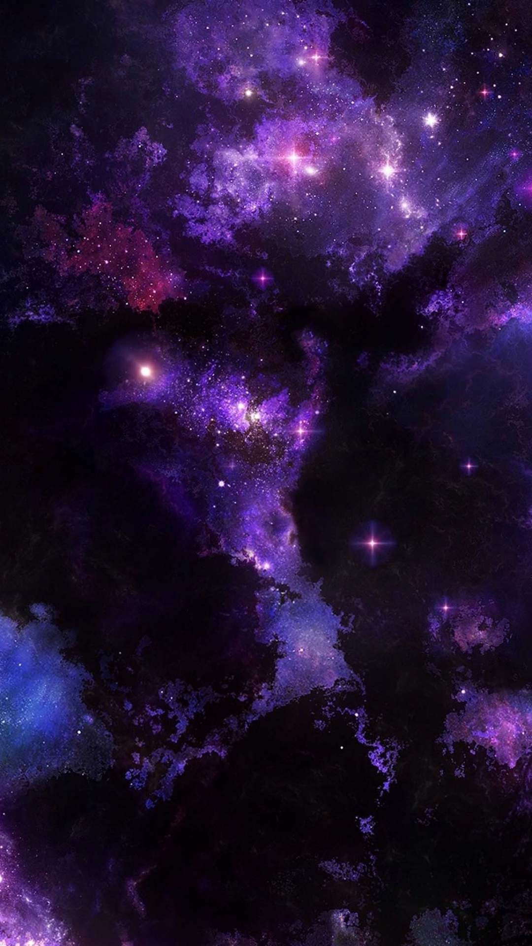 Illustration de Galaxie Violette et Noire. Wallpaper in 1080x1920 Resolution