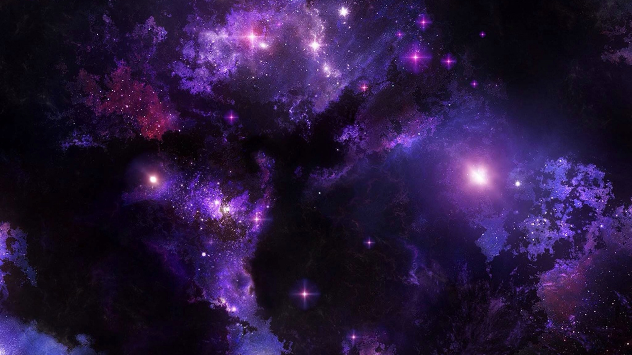 Illustration de Galaxie Violette et Noire. Wallpaper in 1280x720 Resolution