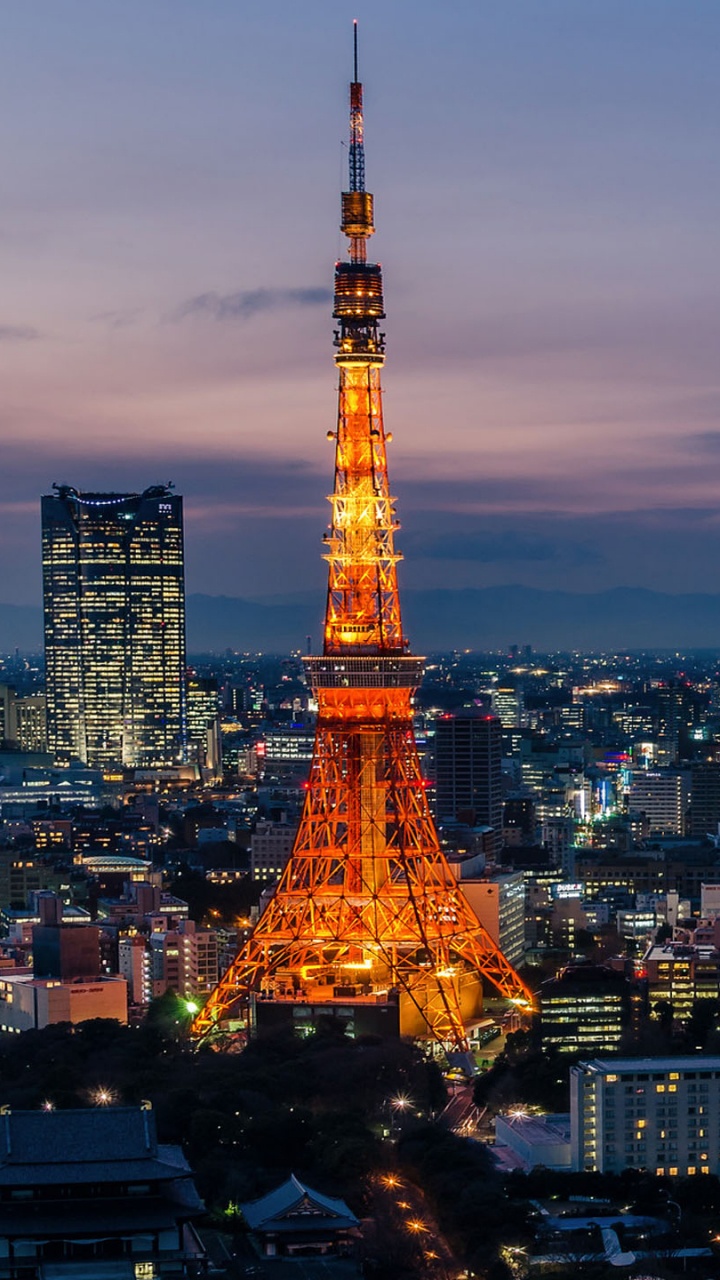 Eiffelturm in Paris Während Der Nacht. Wallpaper in 720x1280 Resolution