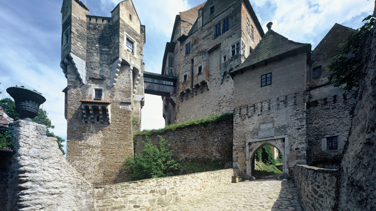 城堡, 防御工事, 中世纪建筑风格, 村庄, 旅游 壁纸 1280x720 允许
