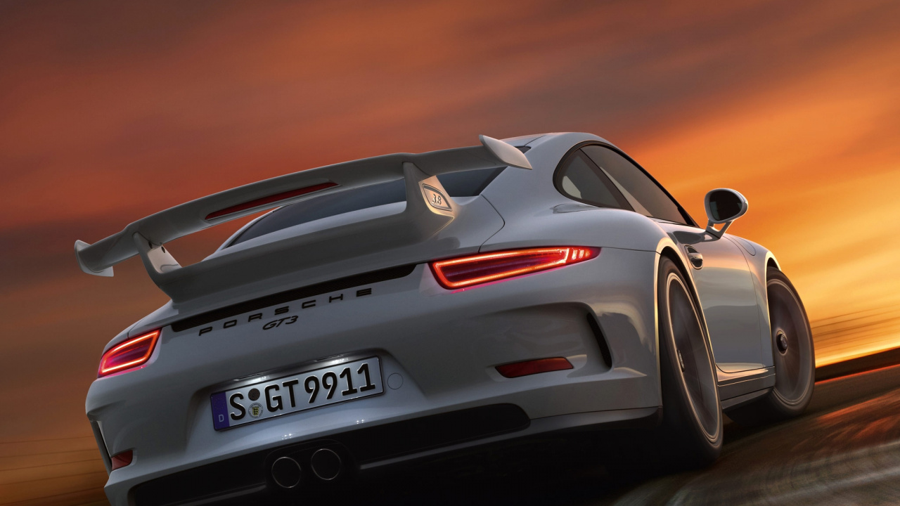 Porsche 911 Grise Sur Route. Wallpaper in 1280x720 Resolution