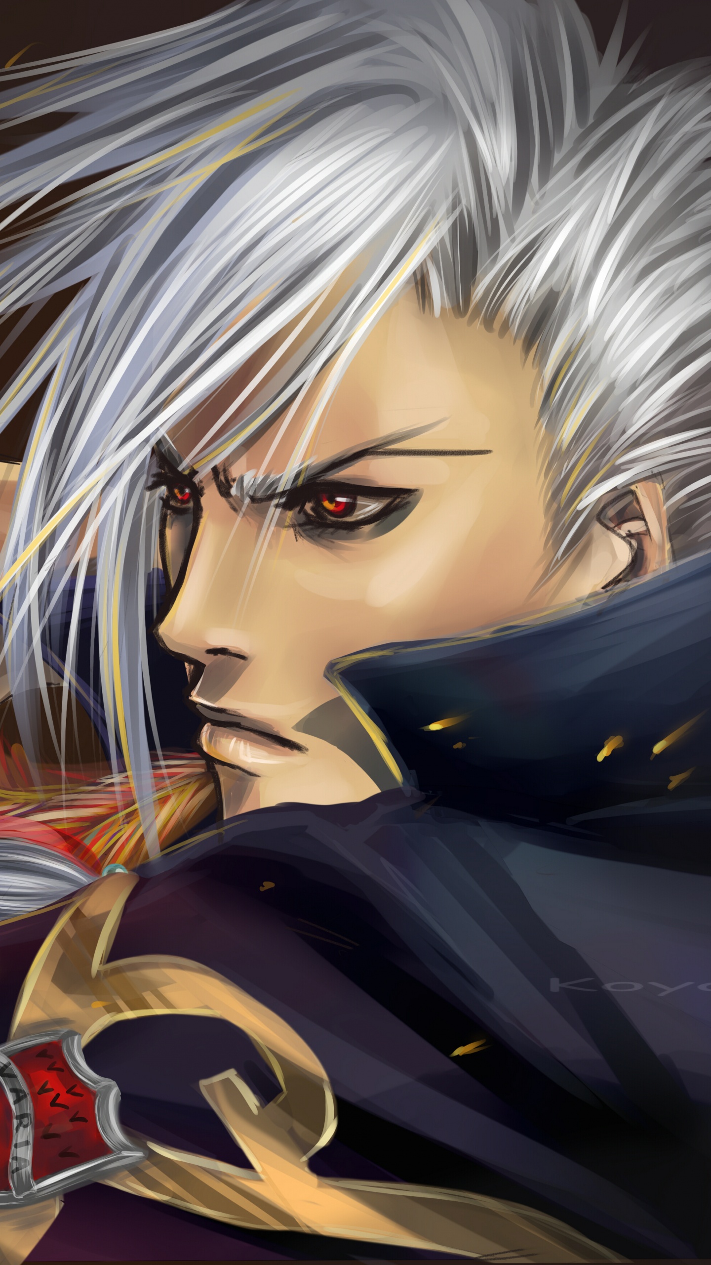 Woman in Black and Red Dress Anime Character. Wallpaper in 1440x2560 Resolution