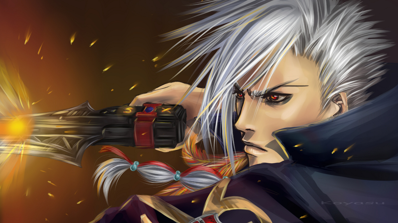 Frau im Schwarzen Und Roten Kleid Anime-Charakter. Wallpaper in 1366x768 Resolution