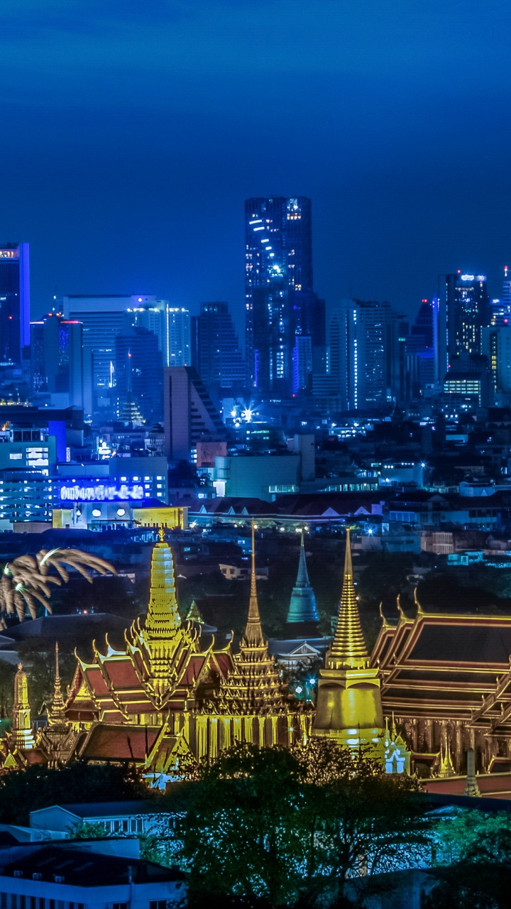 High Rise Buildings During Night Time. Wallpaper in 720x1280 Resolution