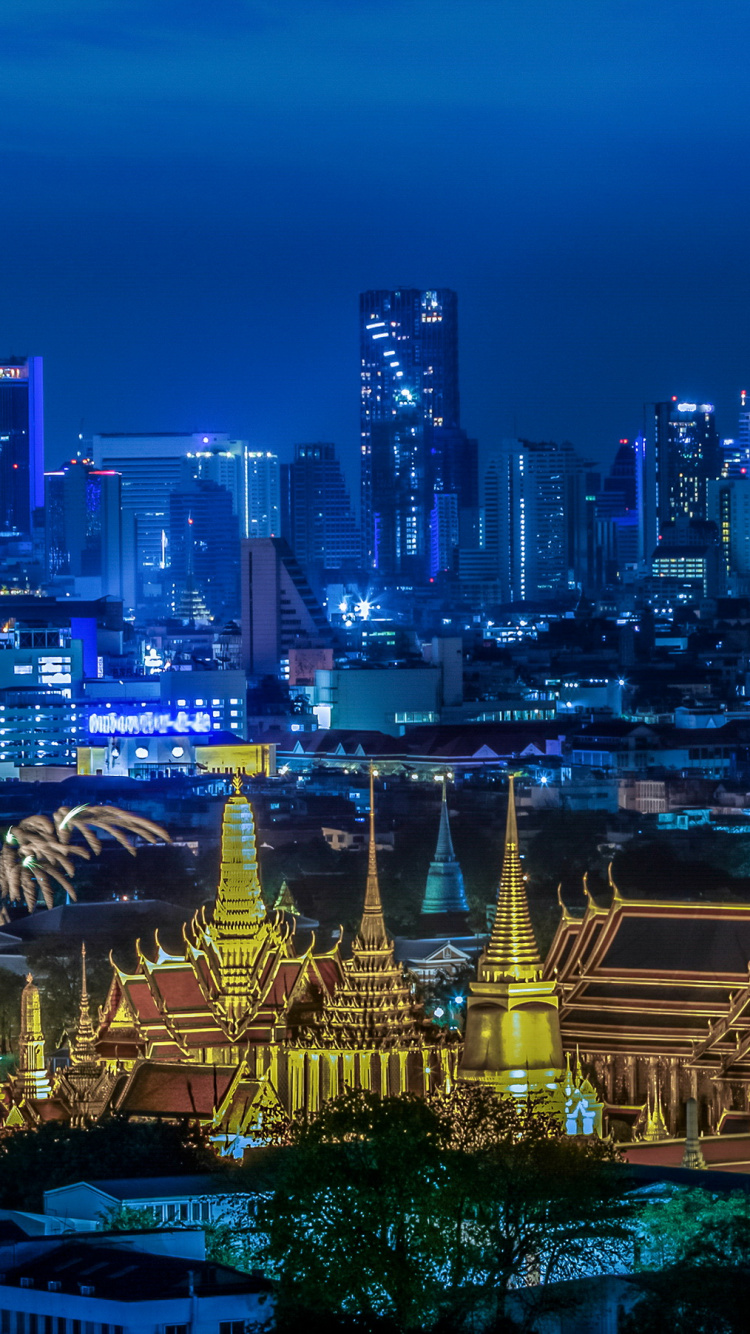 High Rise Buildings During Night Time. Wallpaper in 750x1334 Resolution