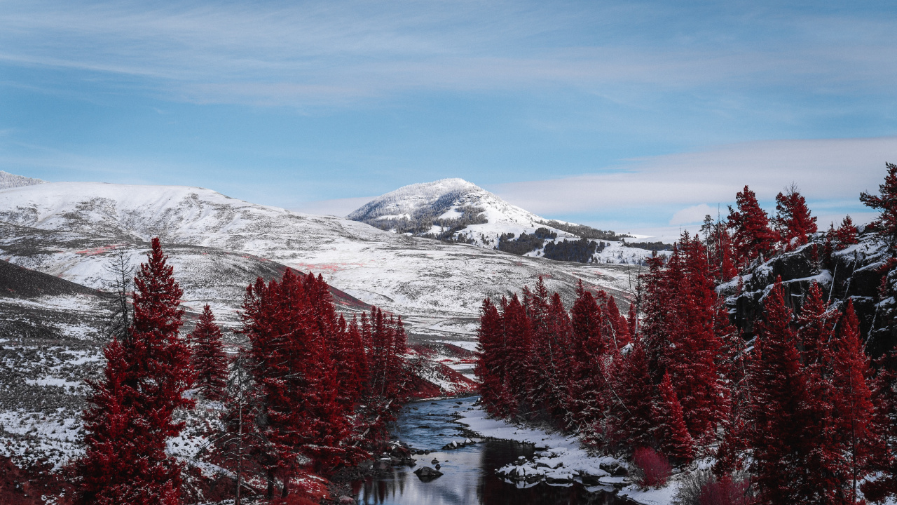 Naturaleza, Las Formaciones Montañosas, Paisaje Natural, Nieve, Congelación. Wallpaper in 1280x720 Resolution