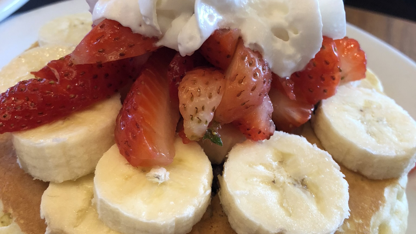 Meal, Pancake, Belgian Waffle, Full Breakfast, Breakfast. Wallpaper in 1366x768 Resolution