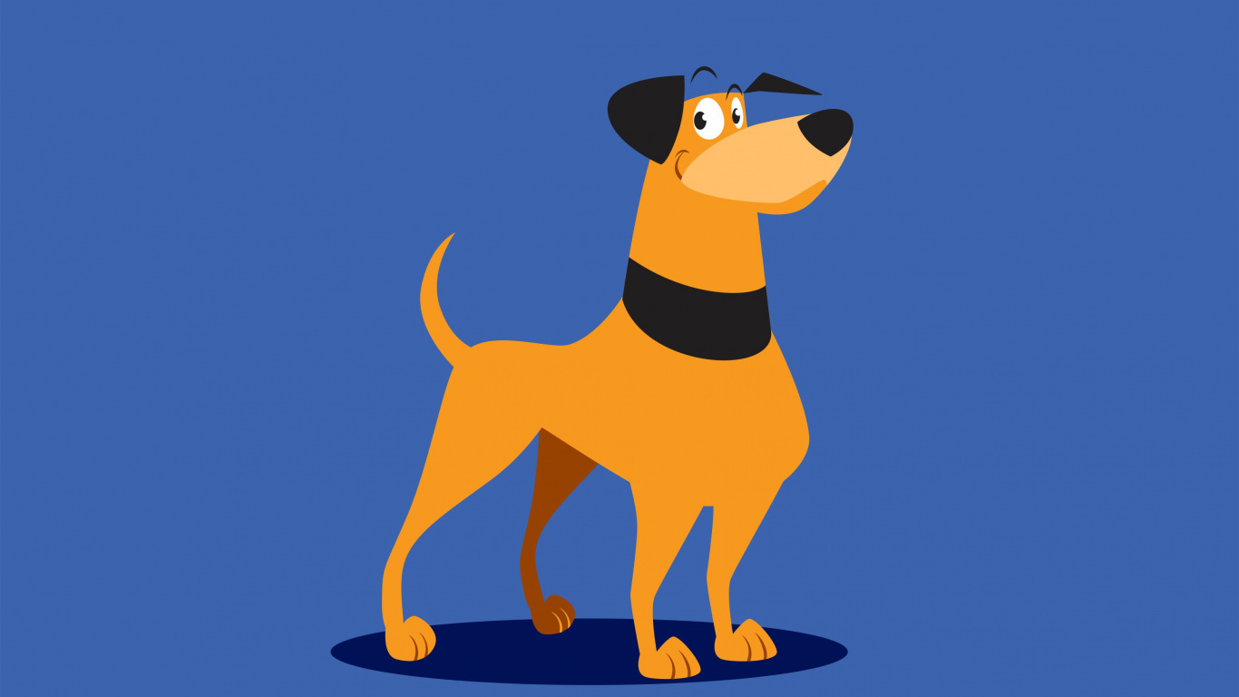 Brown and Black Dog Cartoon Character. Wallpaper in 1366x768 Resolution