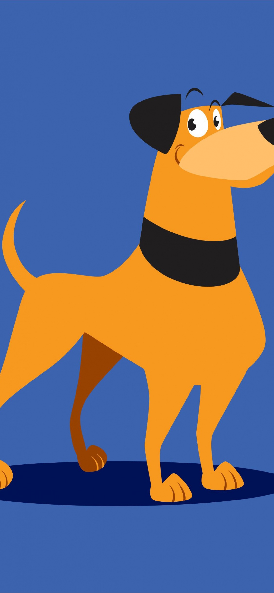 Braune Und Schwarze Hunde-Cartoon-Figur. Wallpaper in 1125x2436 Resolution