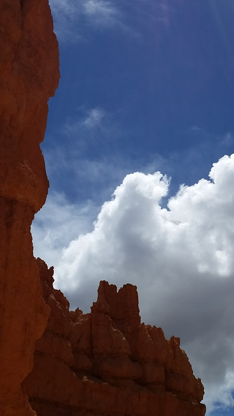 Brown Rock Formation Under Blue Sky and White Clouds During Daytime. Wallpaper in 750x1334 Resolution