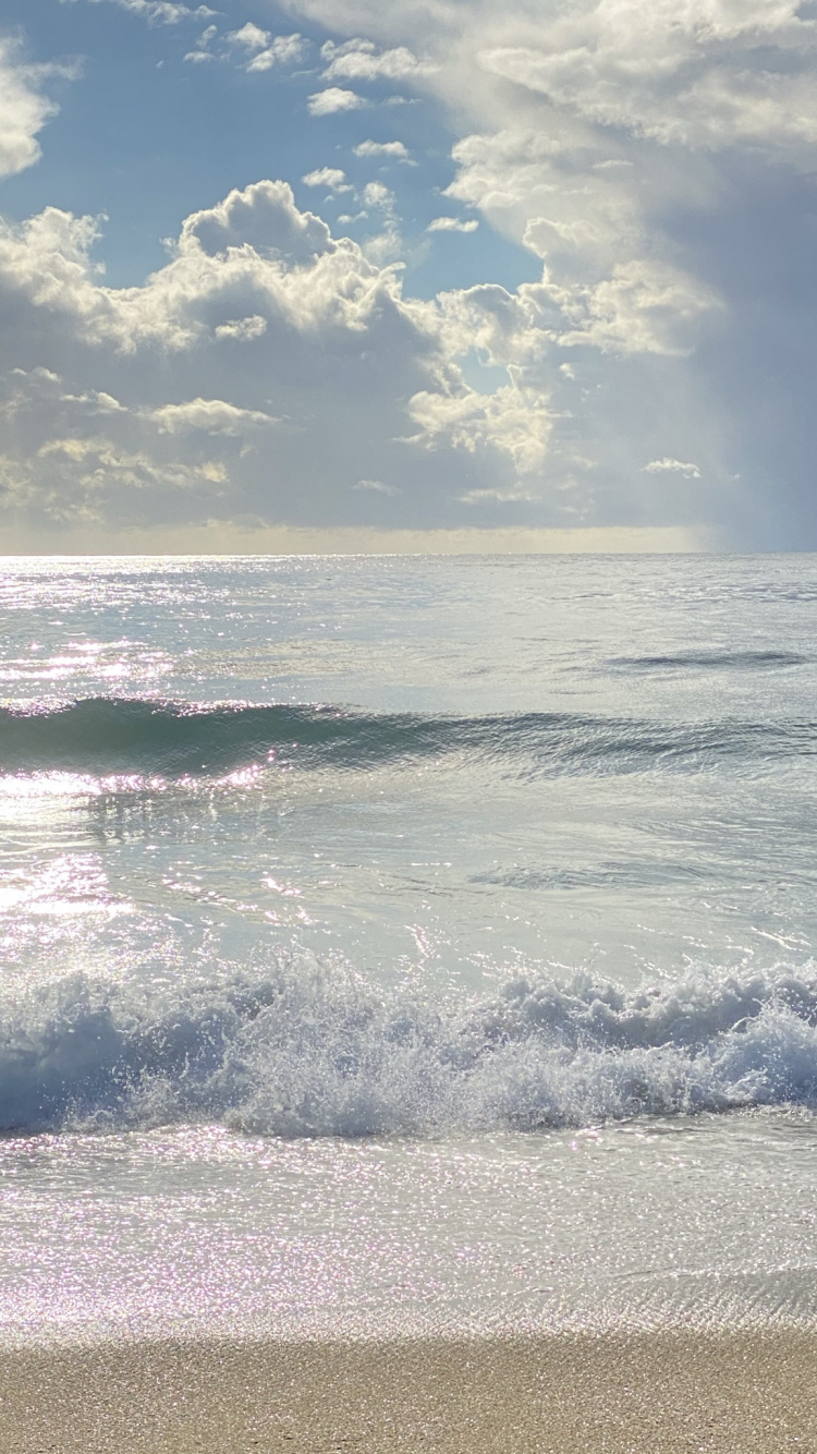 Sea, Cloud, Water, Fluid, Beach. Wallpaper in 750x1334 Resolution