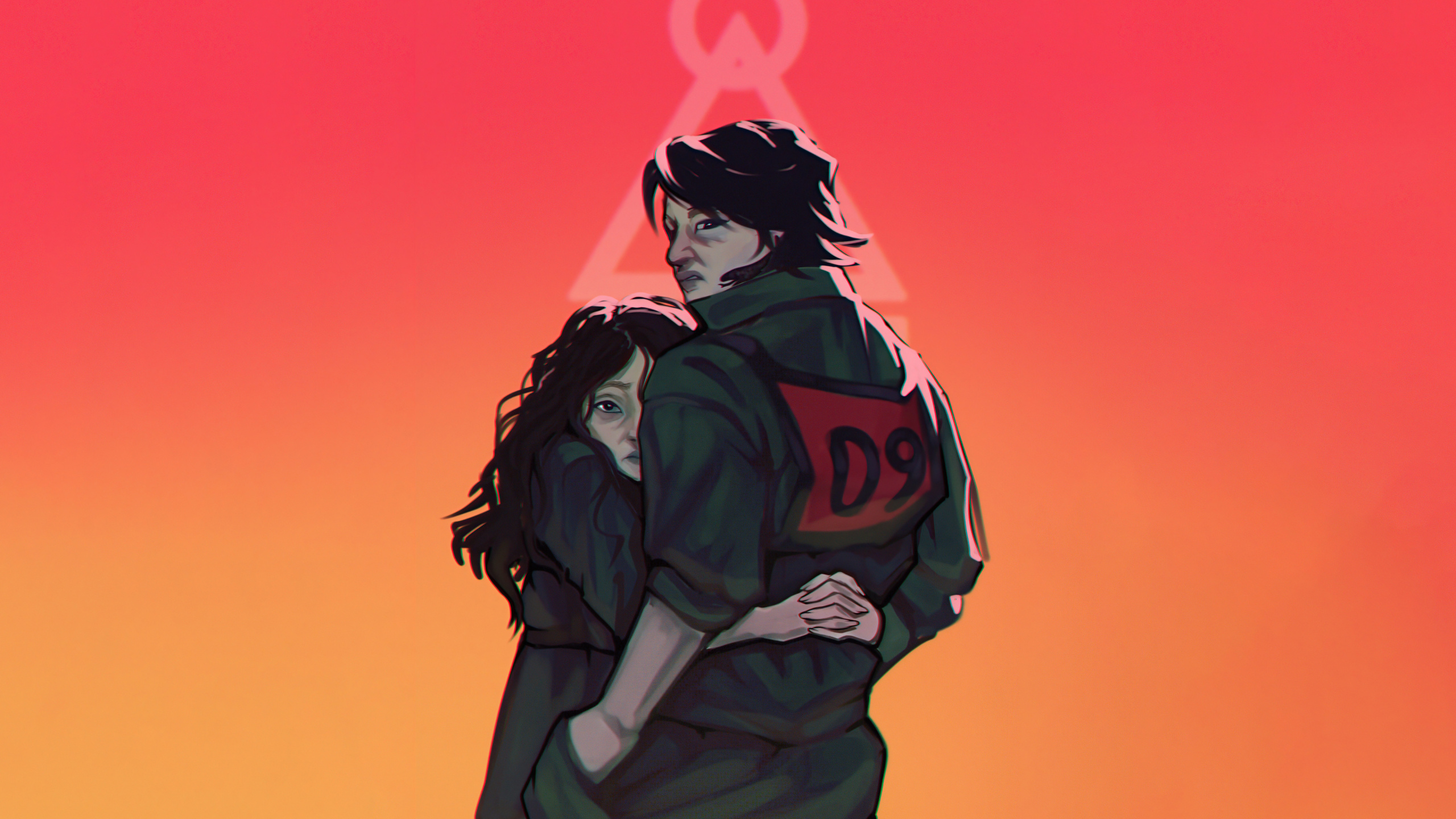 Juego de Calamar, Han mi Nyeo, Jang Deok-su, Seong Gi-hun, Cho Sang-woo. Wallpaper in 2560x1440 Resolution