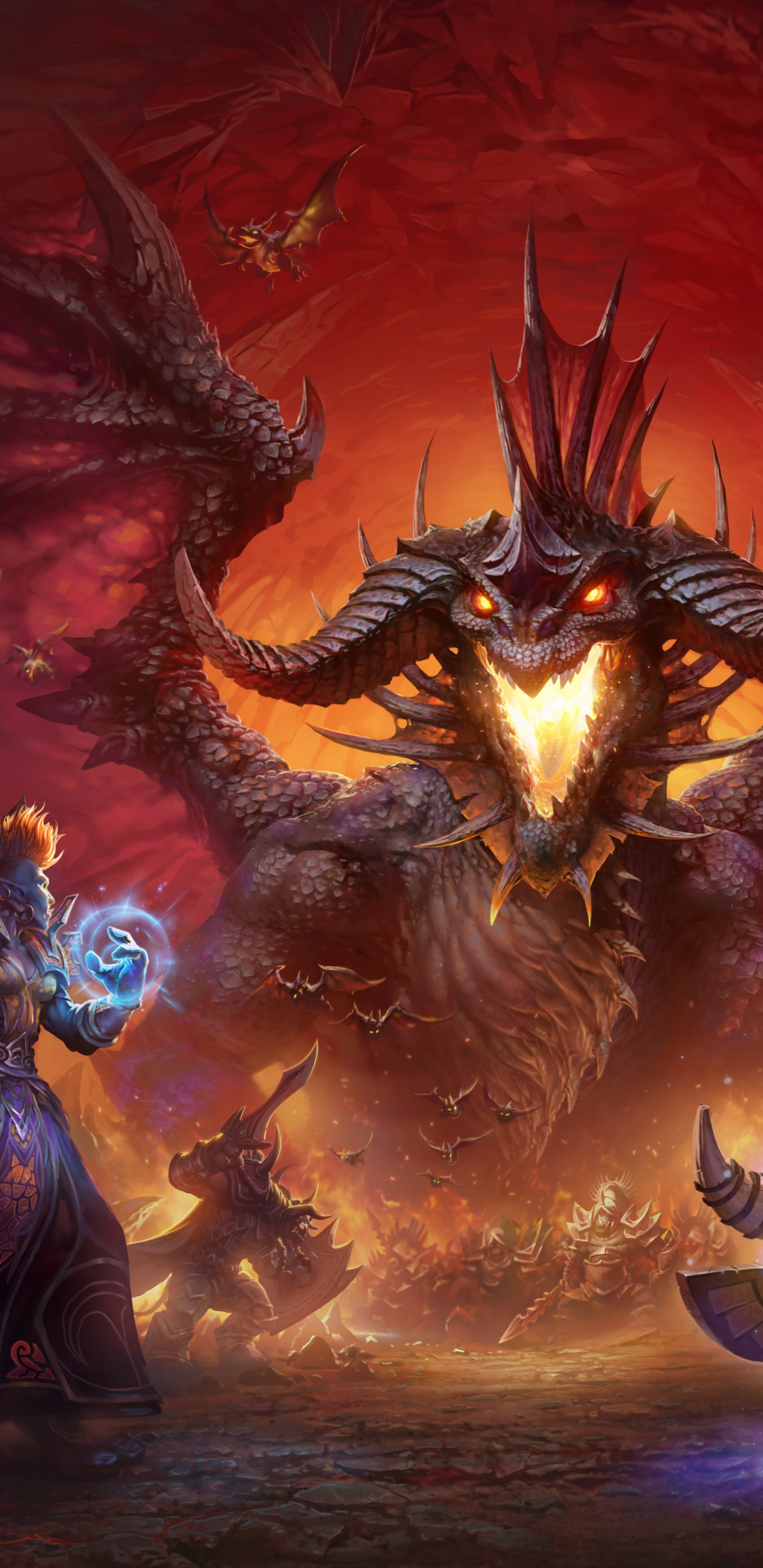 Mundo de Warcraft, Demonio, Caudillo, Dragón, la Mitología. Wallpaper in 1440x2960 Resolution