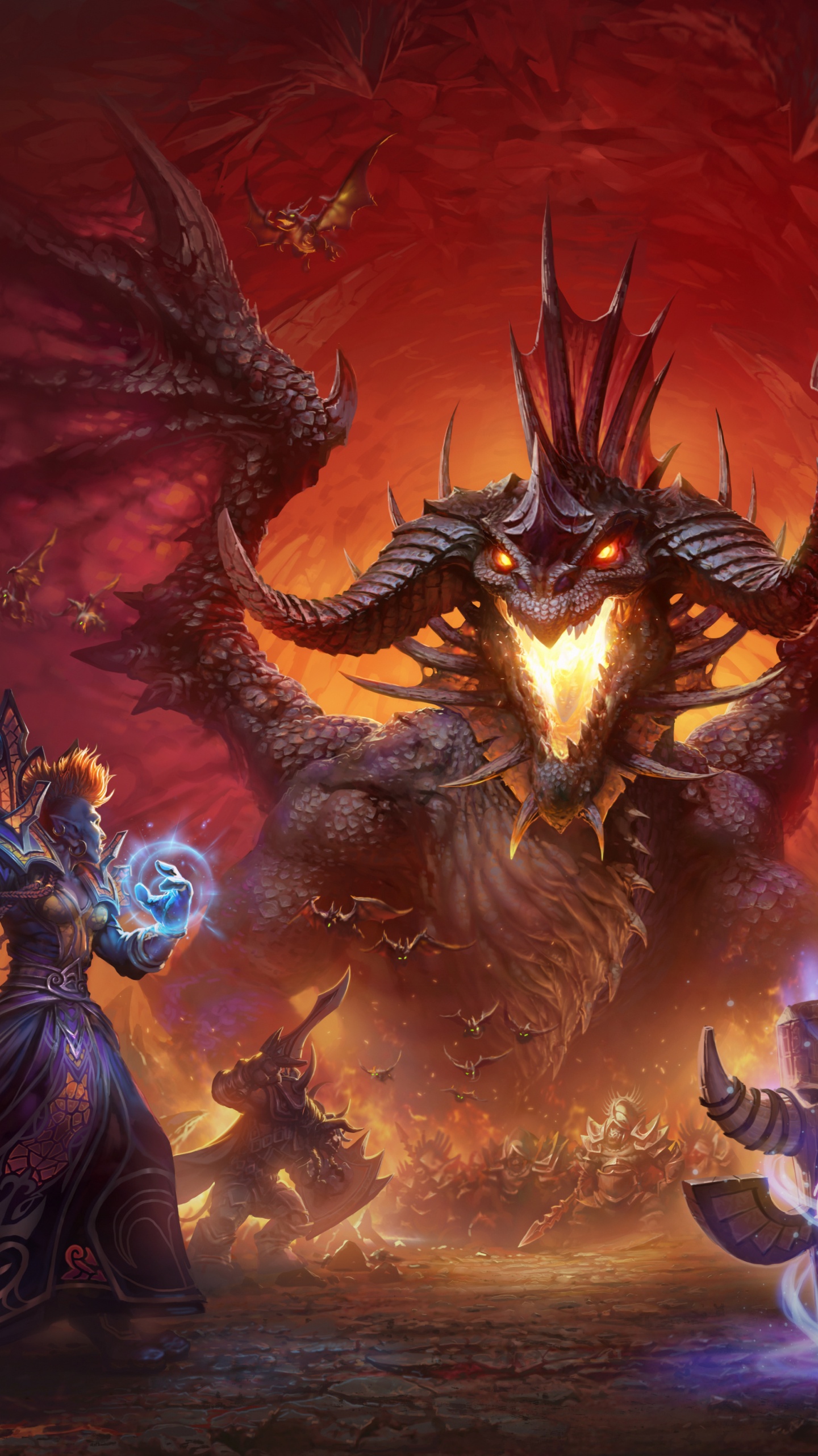 World of Warcraft, Démon, Warlord, Dragon, la Mythologie. Wallpaper in 1440x2560 Resolution