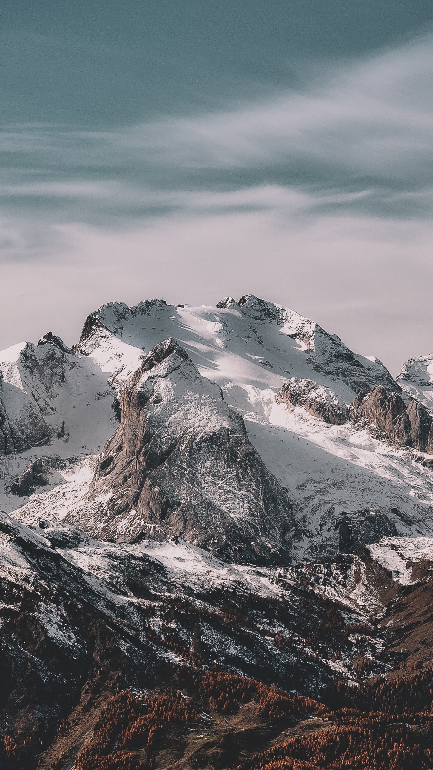 Mountain, Cloud, Snow, Highland, Slope. Wallpaper in 1440x2560 Resolution
