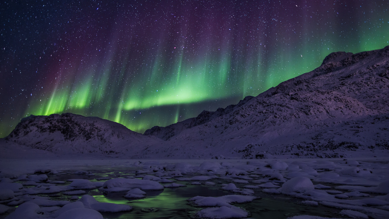 Luces de la Aurora Verde y Negra. Wallpaper in 1280x720 Resolution