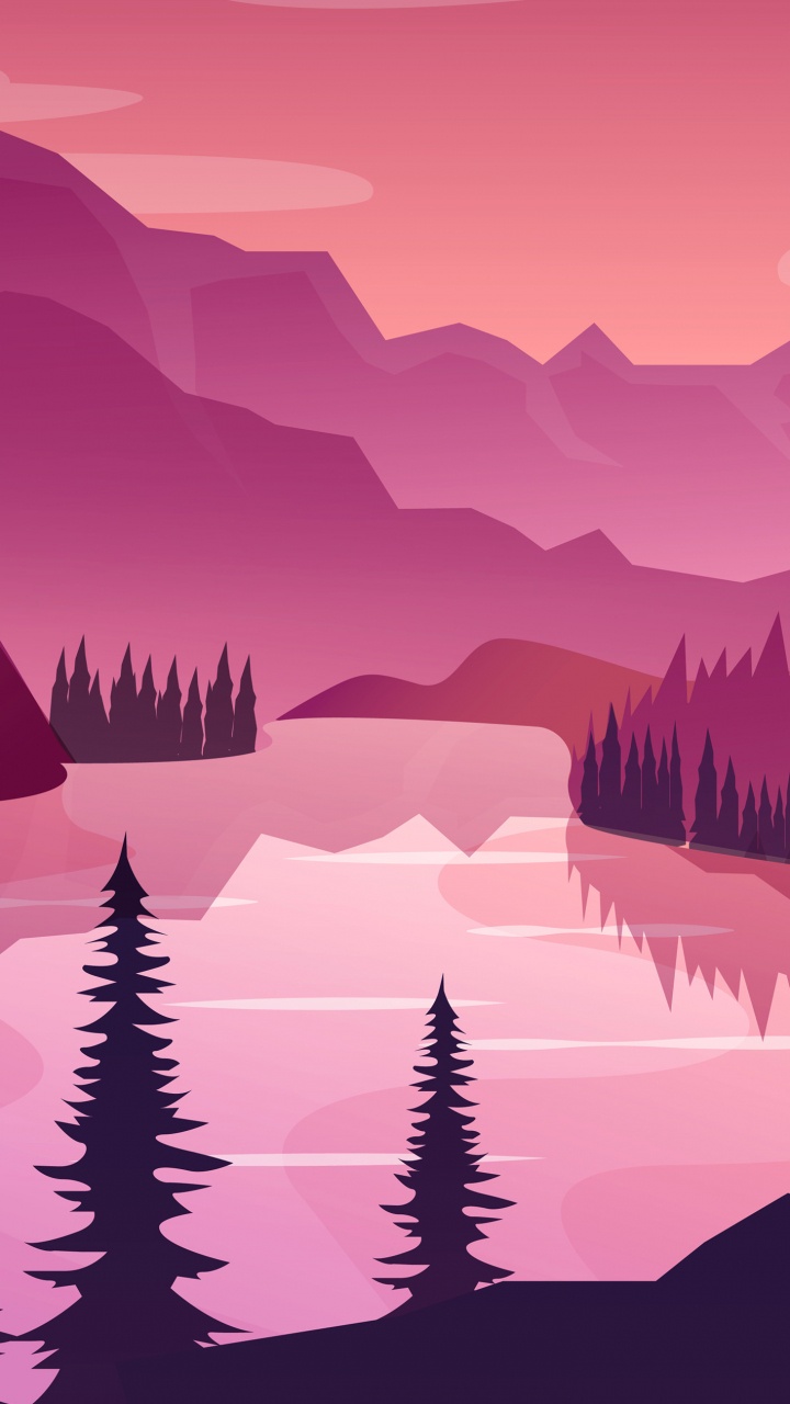 Minimal Landscape, Minimalism, Landscape Painting, Landscape, Art. Wallpaper in 720x1280 Resolution