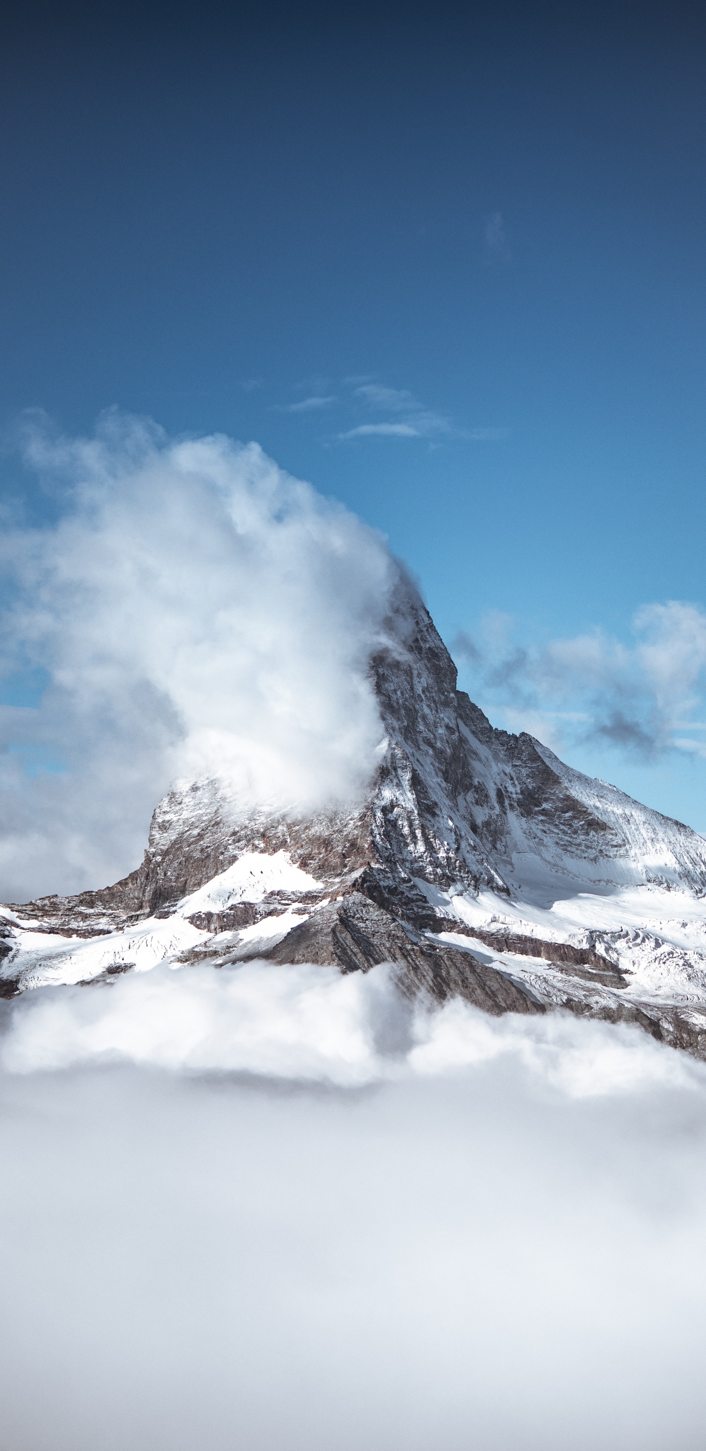 Bergkette, Schnee, Bergigen Landschaftsformen, Gletscher-landform, Cloud. Wallpaper in 1440x2960 Resolution