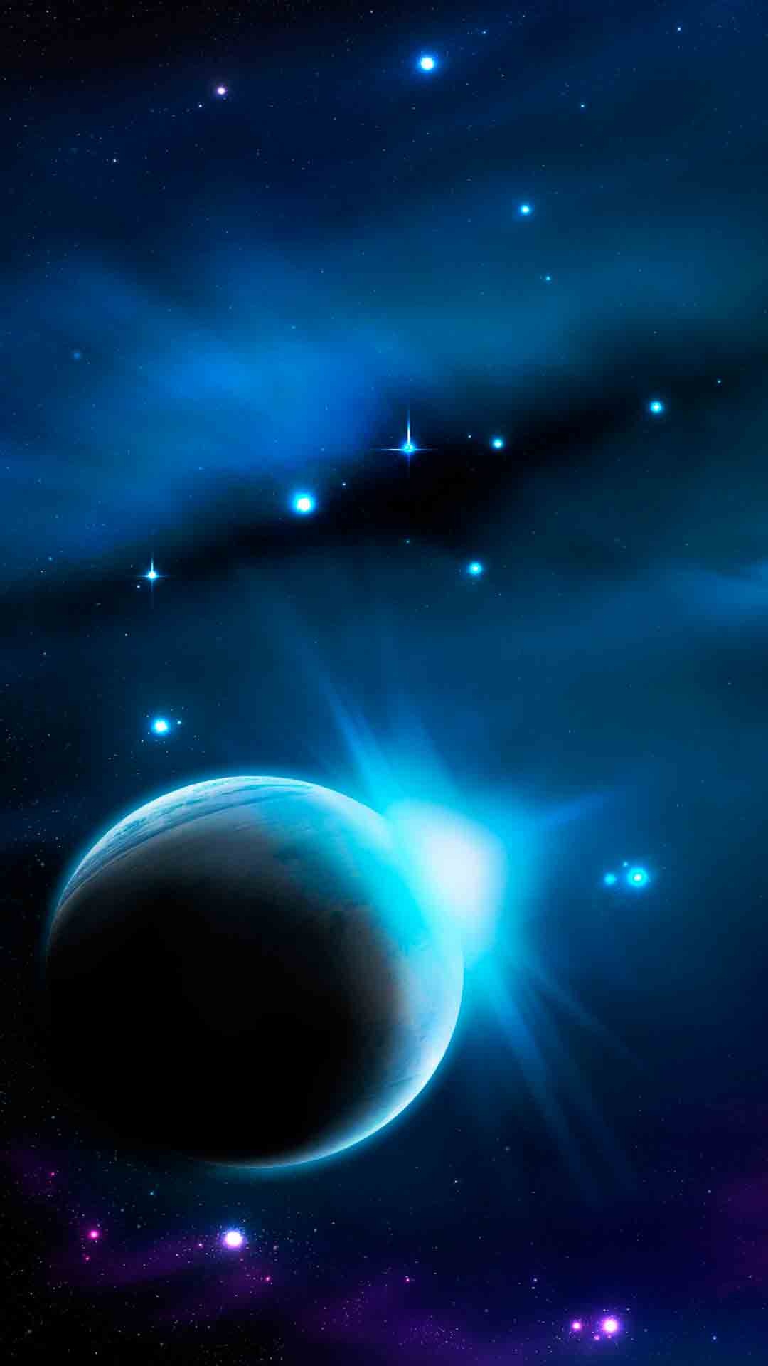 Lila Und Blaue Galaxie Illustration. Wallpaper in 1080x1920 Resolution