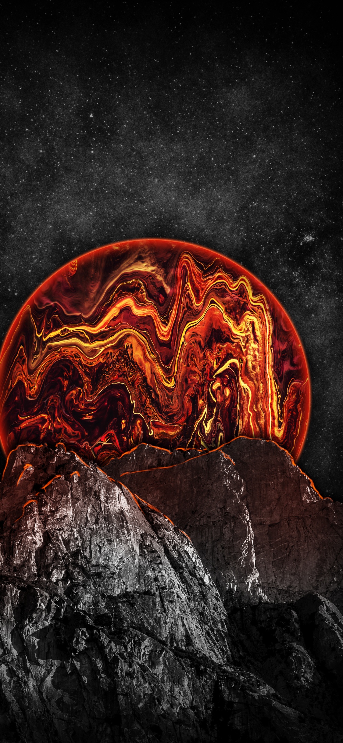 Darkness, World, Lava, Heat, Gas. Wallpaper in 1125x2436 Resolution