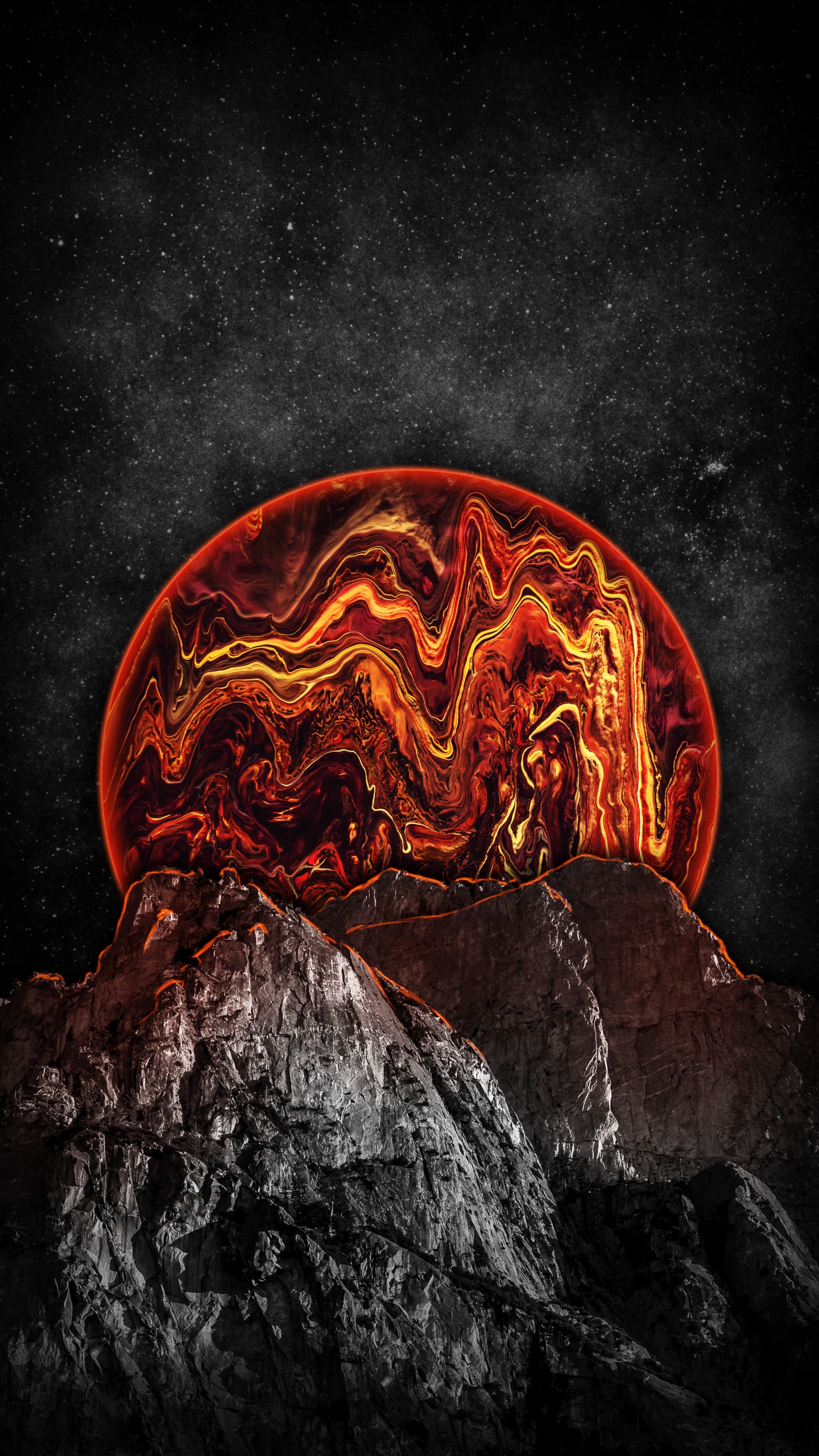 Darkness, World, Lava, Heat, Gas. Wallpaper in 1440x2560 Resolution