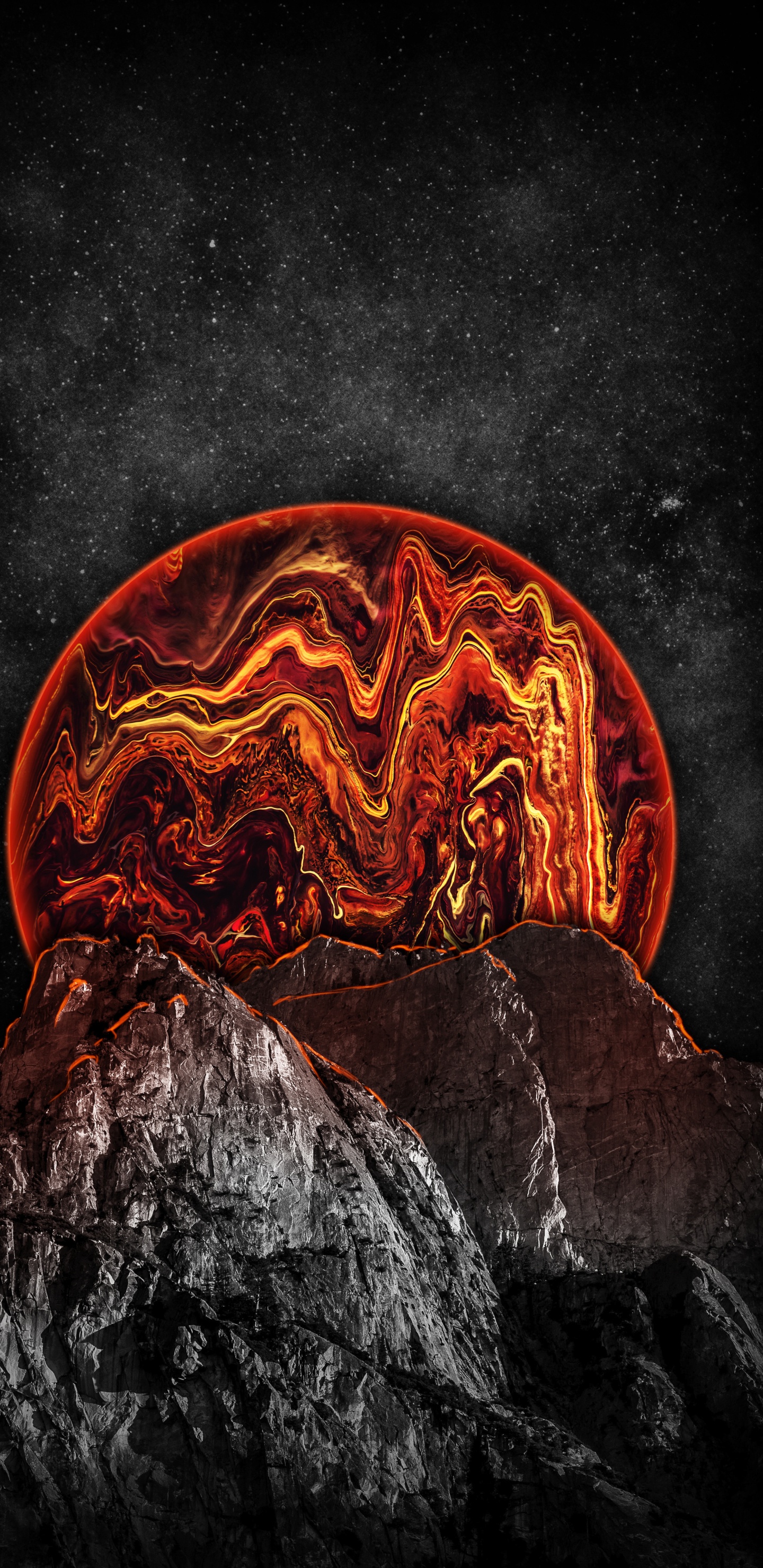 Darkness, World, Lava, Heat, Gas. Wallpaper in 1440x2960 Resolution