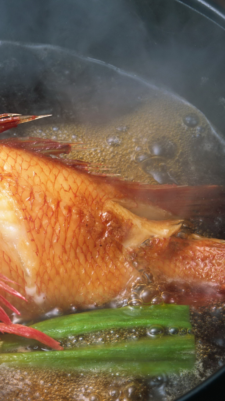 Oranger Und Weißer Koi-Fisch. Wallpaper in 750x1334 Resolution