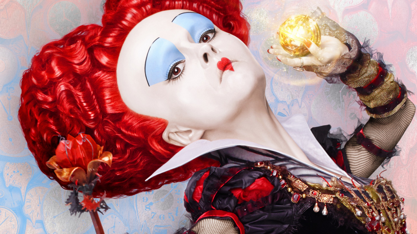 Mujer Pelirroja en Vestido Negro y Rojo. Wallpaper in 1366x768 Resolution