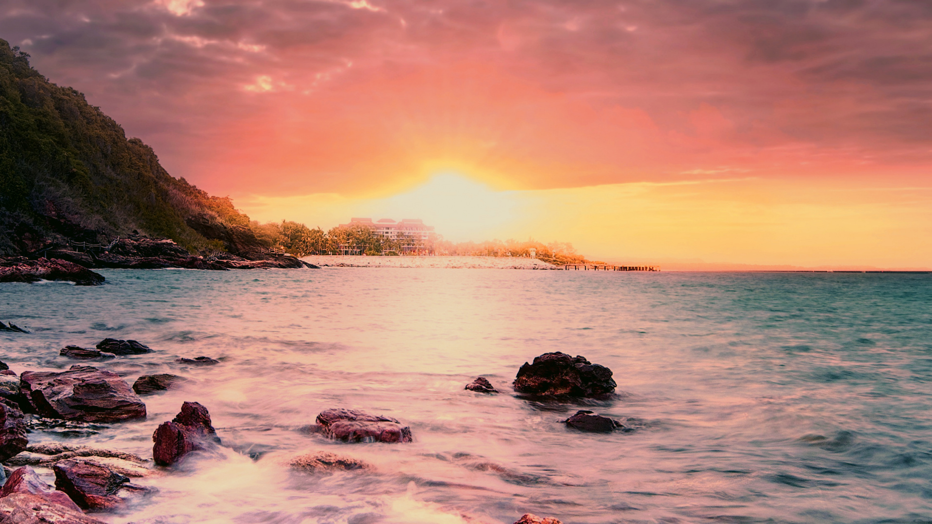 Belle, Eau, Les Ressources en Eau, Atmosphère, Afterglow. Wallpaper in 1920x1080 Resolution