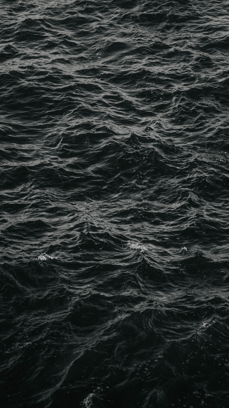 Water, Black, Sea, Atmosphere, Pattern. Wallpaper in 750x1334 Resolution