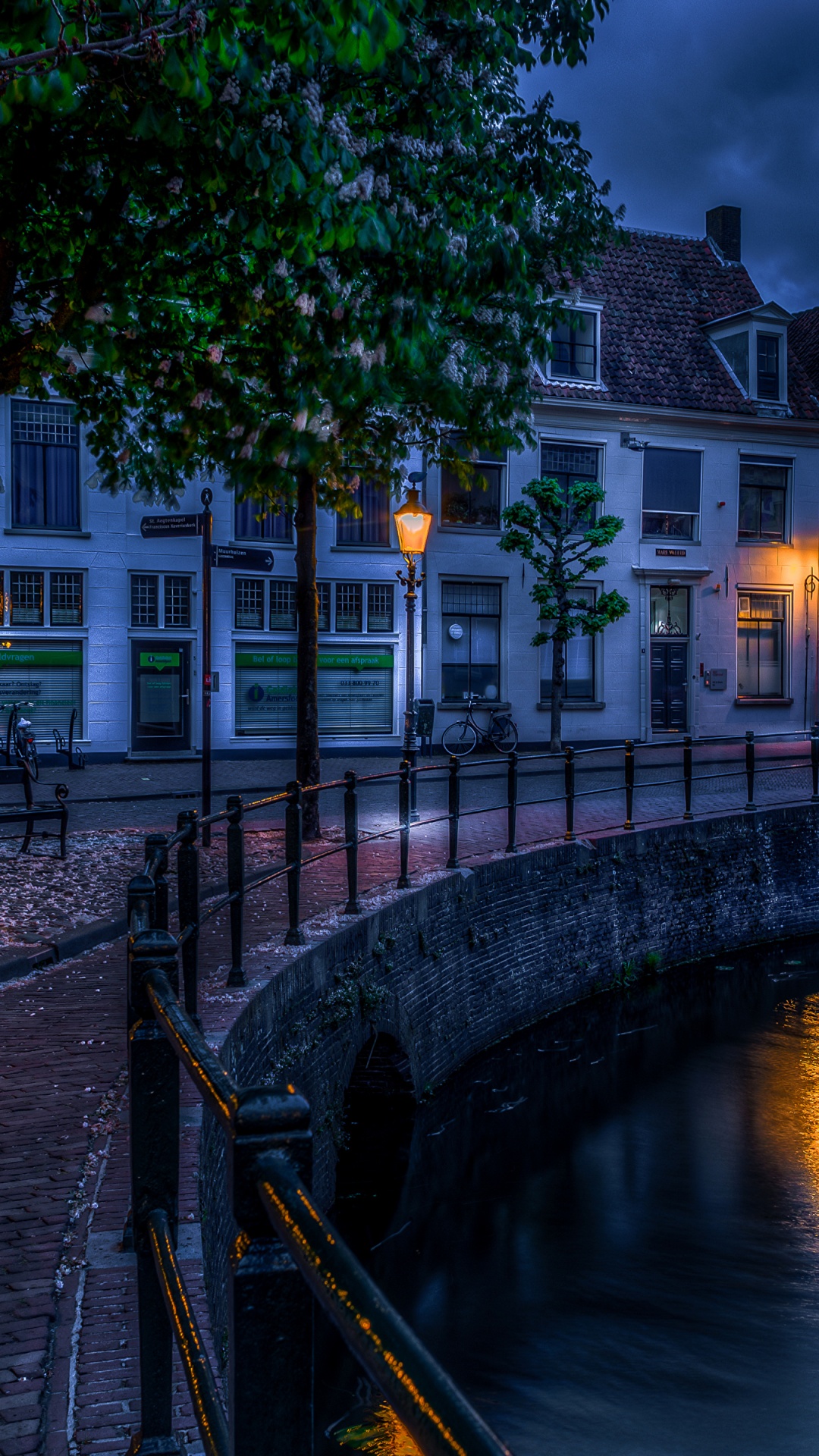 Body of Water Near Green Trees and White Concrete Building During Night Time. Wallpaper in 1080x1920 Resolution