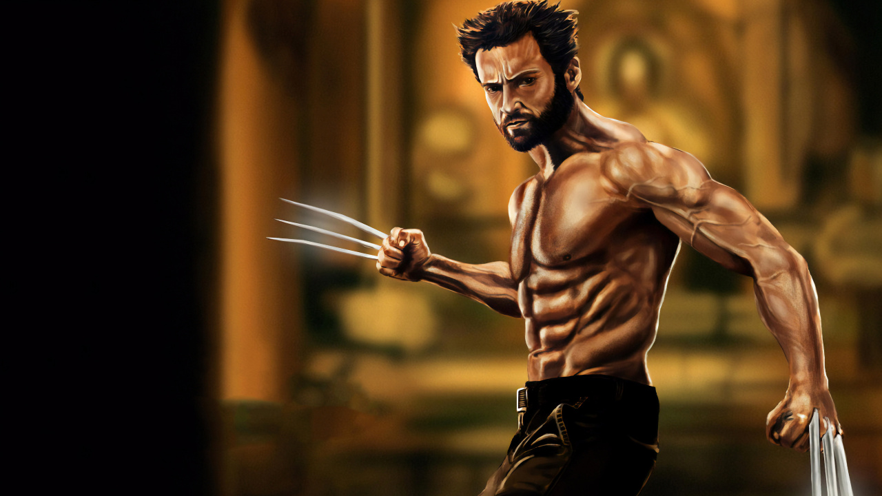 Oben Ohne Mann in Schwarzer Hose Mit Stock. Wallpaper in 1280x720 Resolution