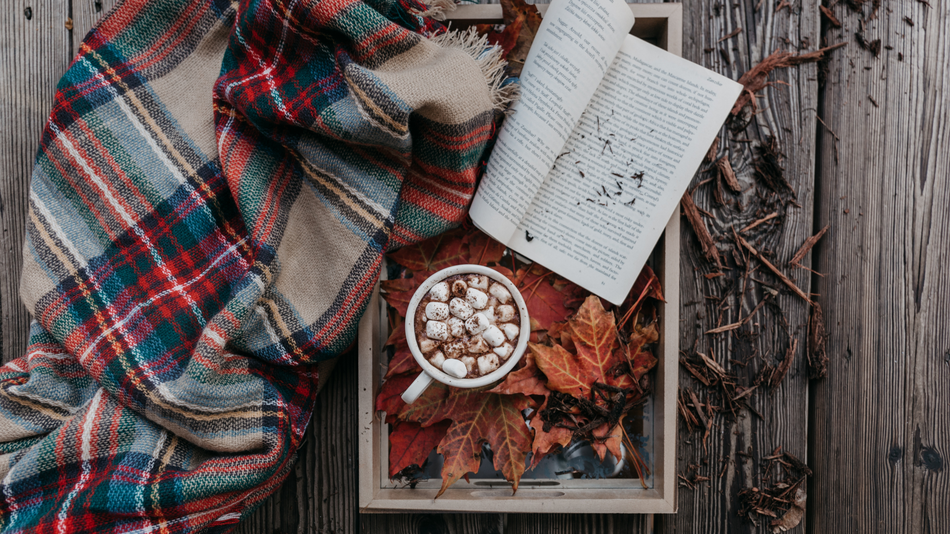 White Book on Brown Wooden Table. Wallpaper in 3840x2160 Resolution