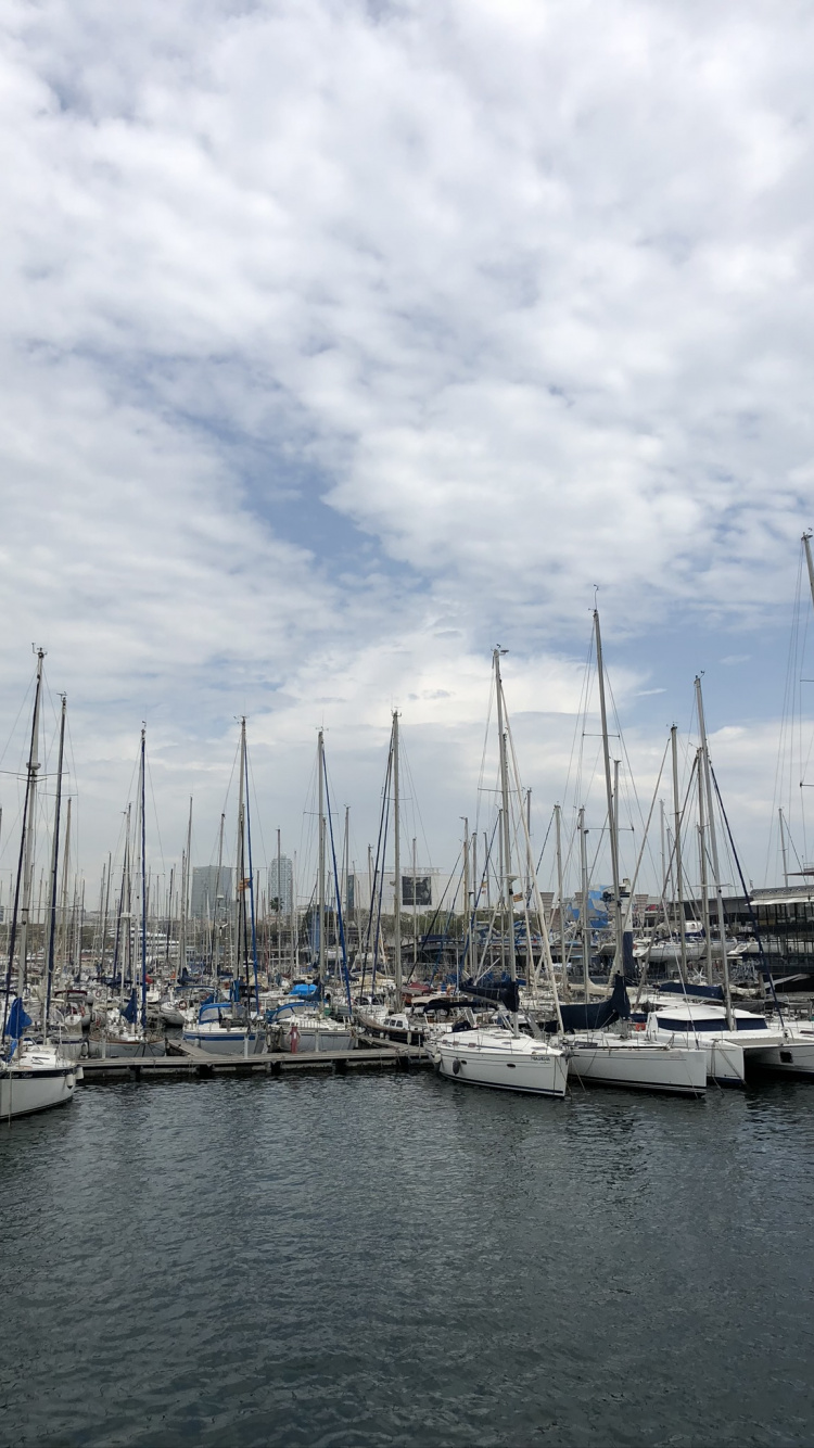 Marina, Agua, Barco, Velero, Mástil. Wallpaper in 750x1334 Resolution