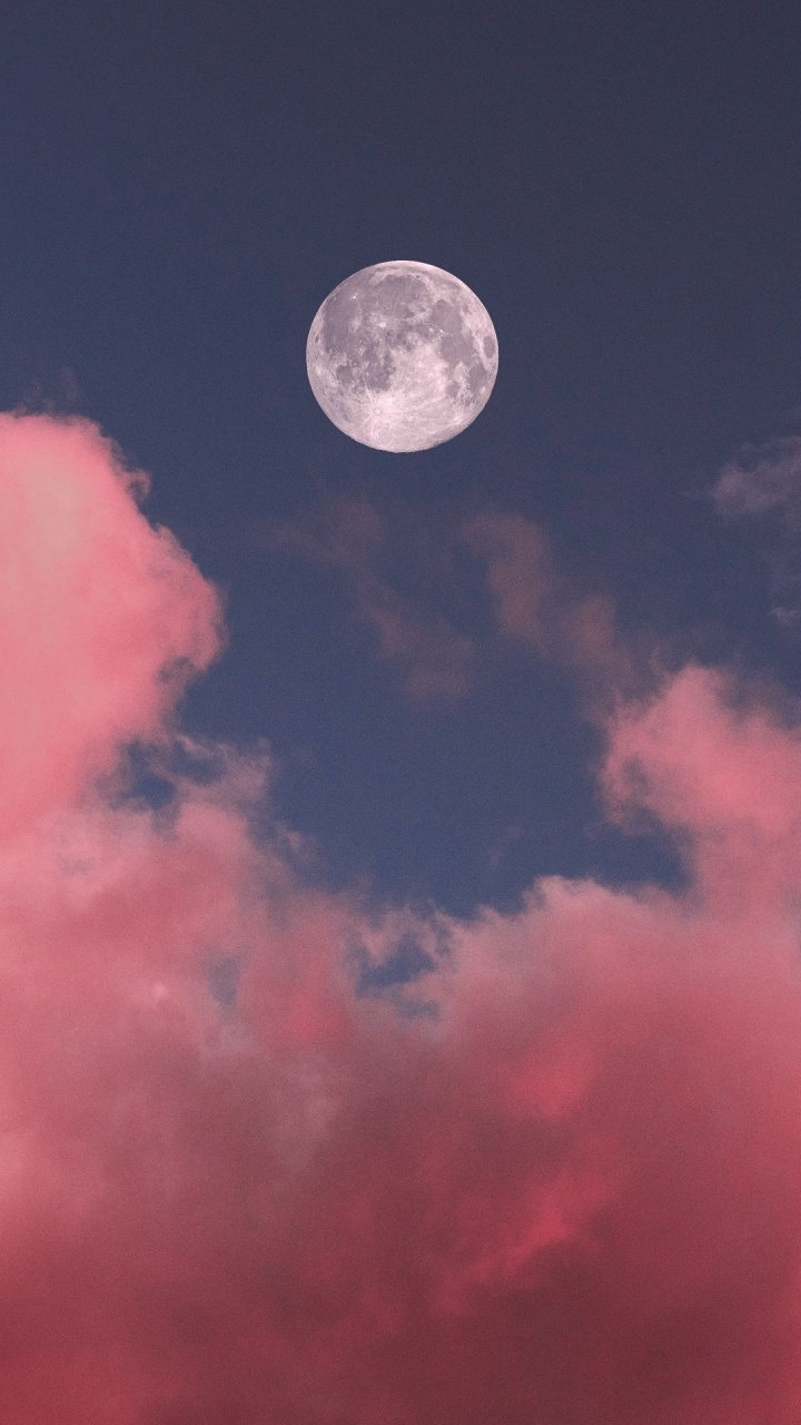 Pink, Morro Fuji, Atmosphère, Art, Pleine Lune. Wallpaper in 720x1280 Resolution