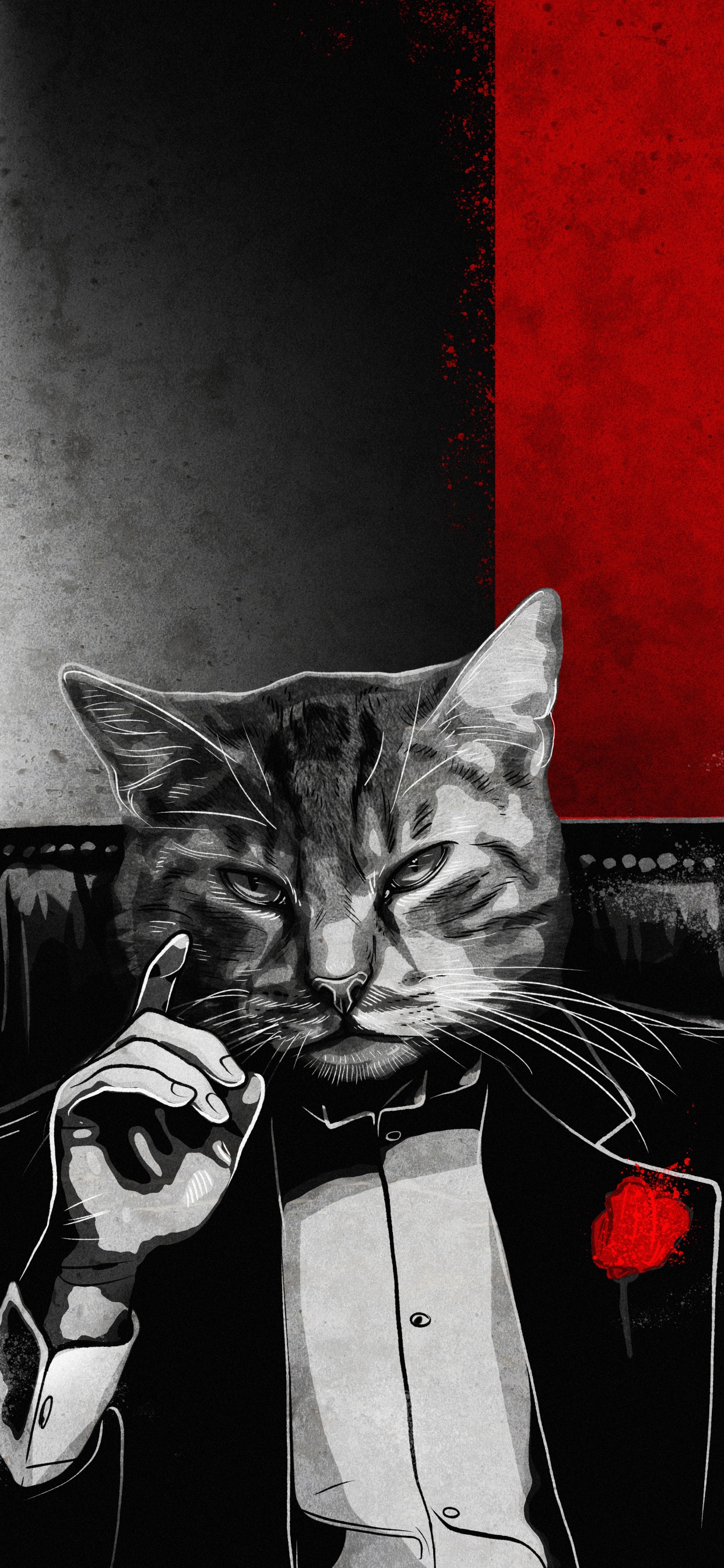Katze, Patenonkel, Michael Korleone, Vito Corleone, Katze im Anzug. Wallpaper in 1242x2688 Resolution
