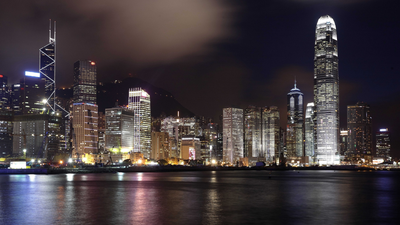City Skyline During Night Time. Wallpaper in 1280x720 Resolution