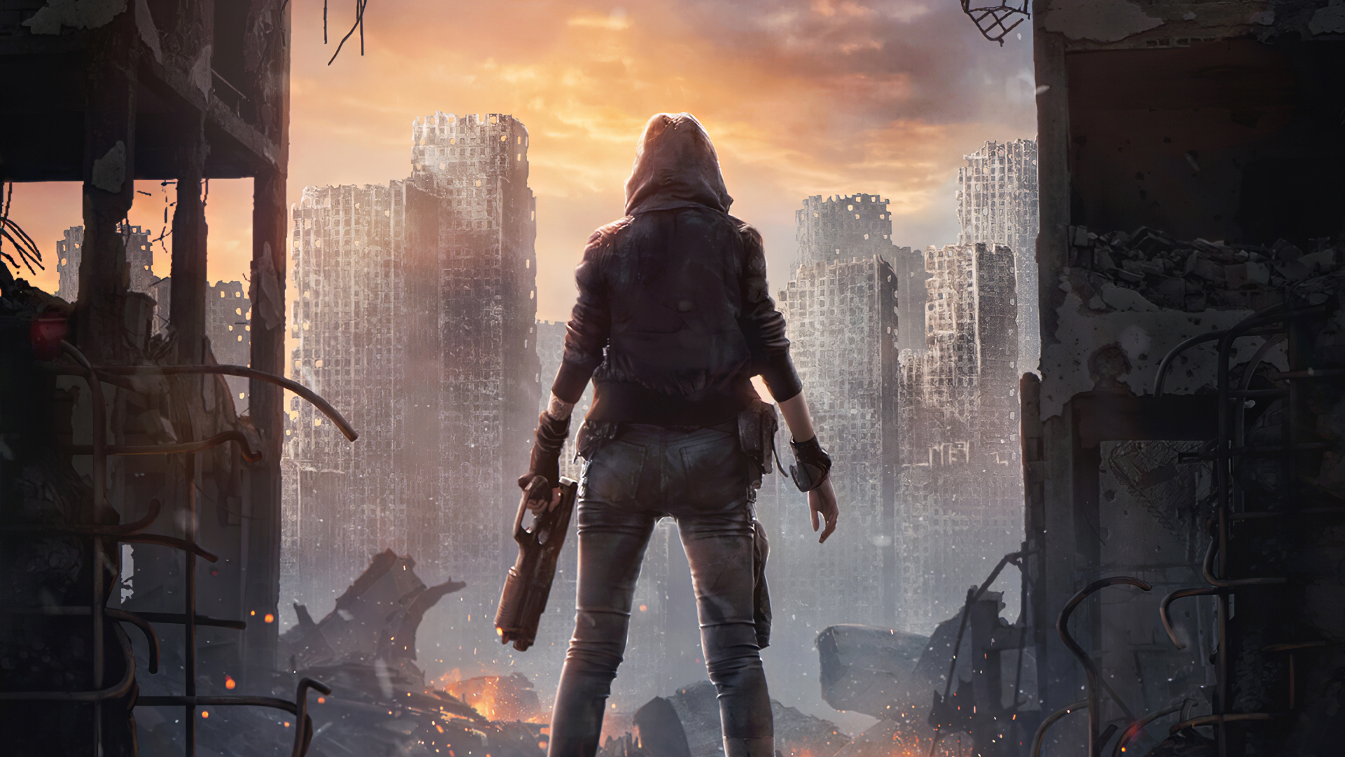 Bâtiment, L'homme, Permanent, Fenêtre, Jeu de Tir. Wallpaper in 1920x1080 Resolution