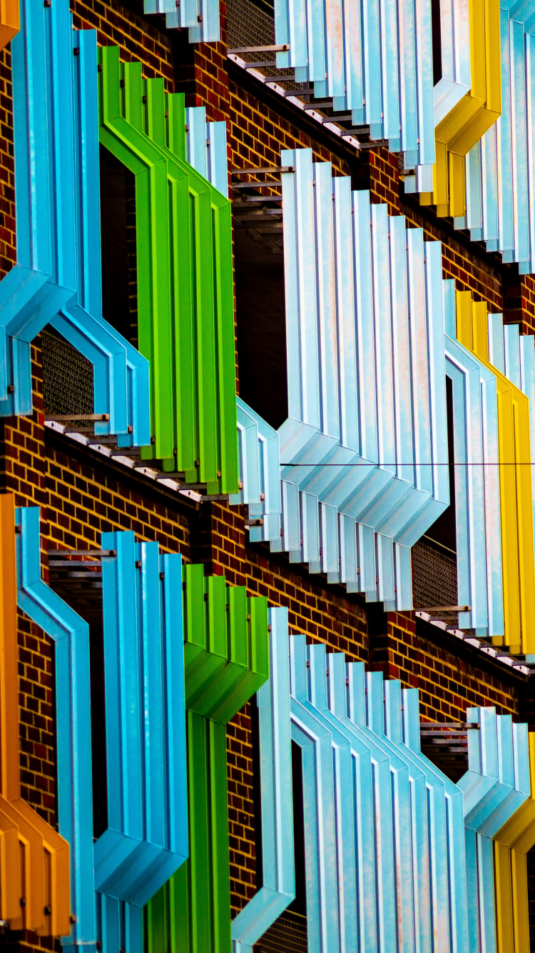 正面, 建筑, 黄色的, 橙色, 大都会 壁纸 750x1334 允许