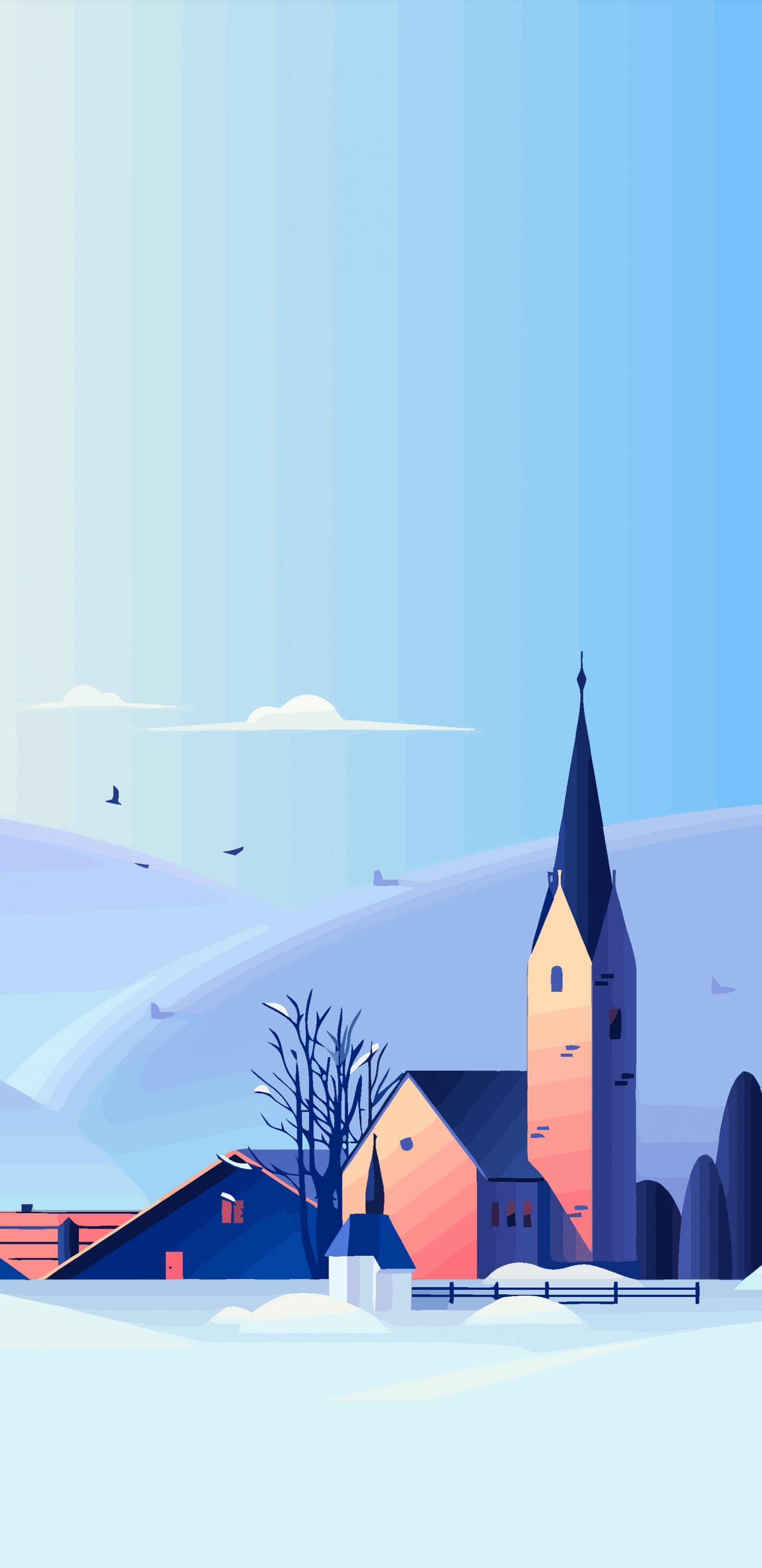 Ilustración, Edificio, Torre, Ventana, Pendiente. Wallpaper in 1440x2960 Resolution